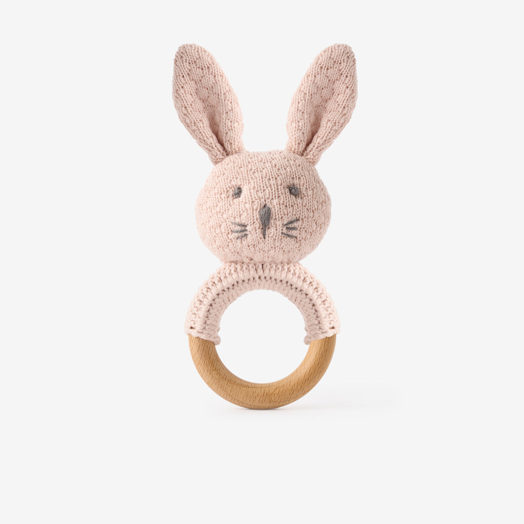 Elegant Baby Knit Bunny Rattles