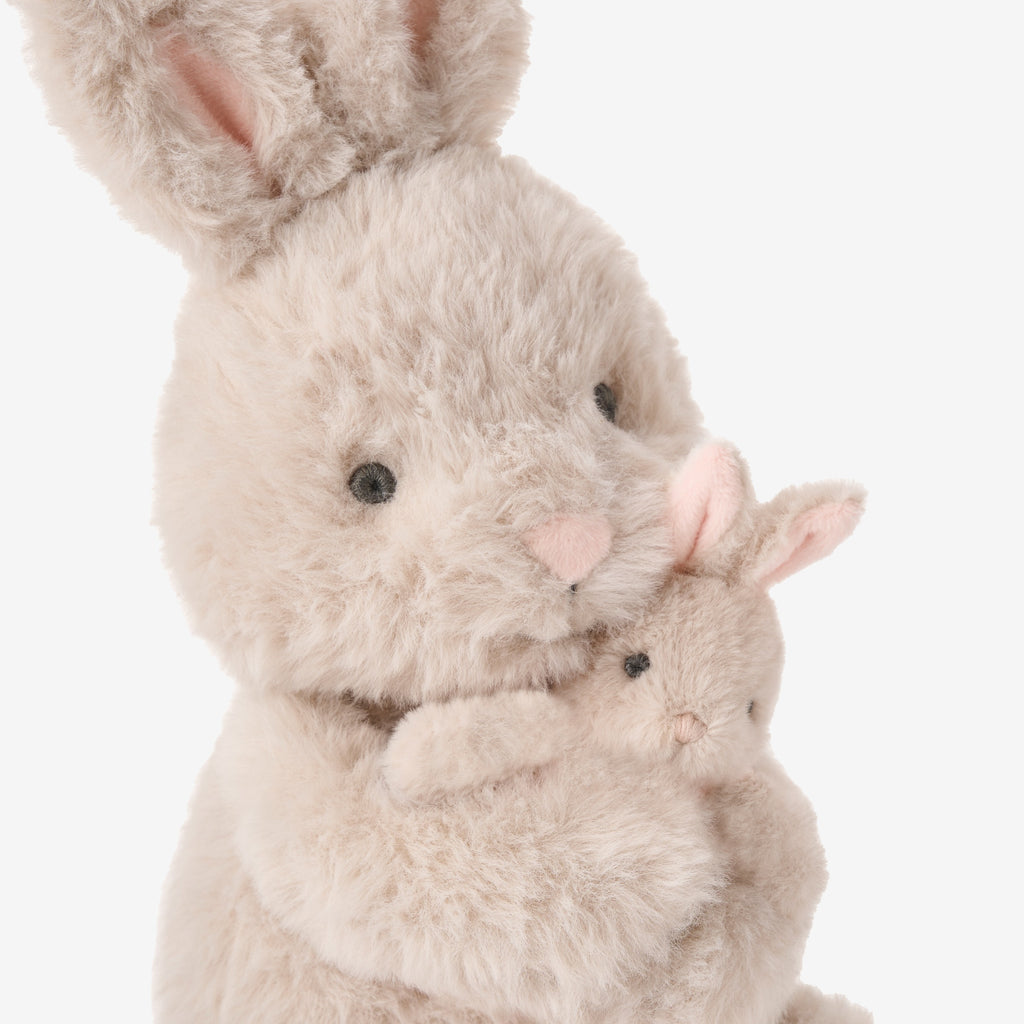 Elegant Baby Mama & Baby Bunny Plush Toy