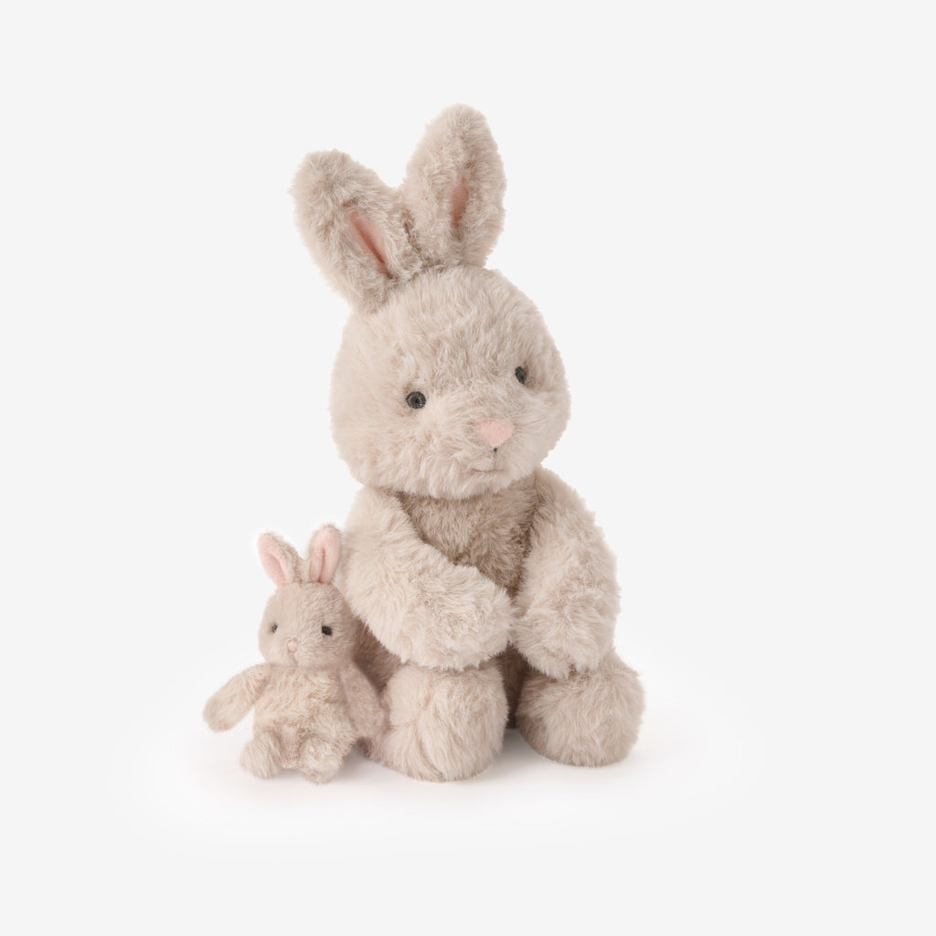 Elegant Baby Mama & Baby Bunny Plush Toy