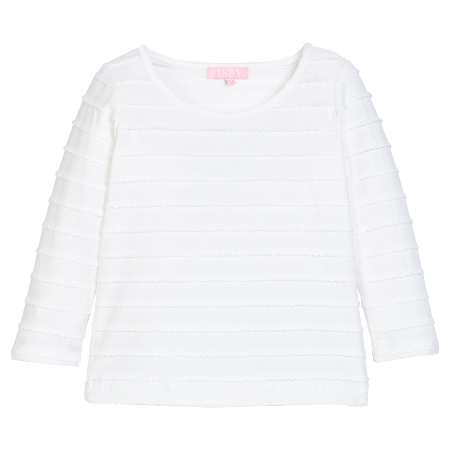 Bisby Essential Tee, White Scallop