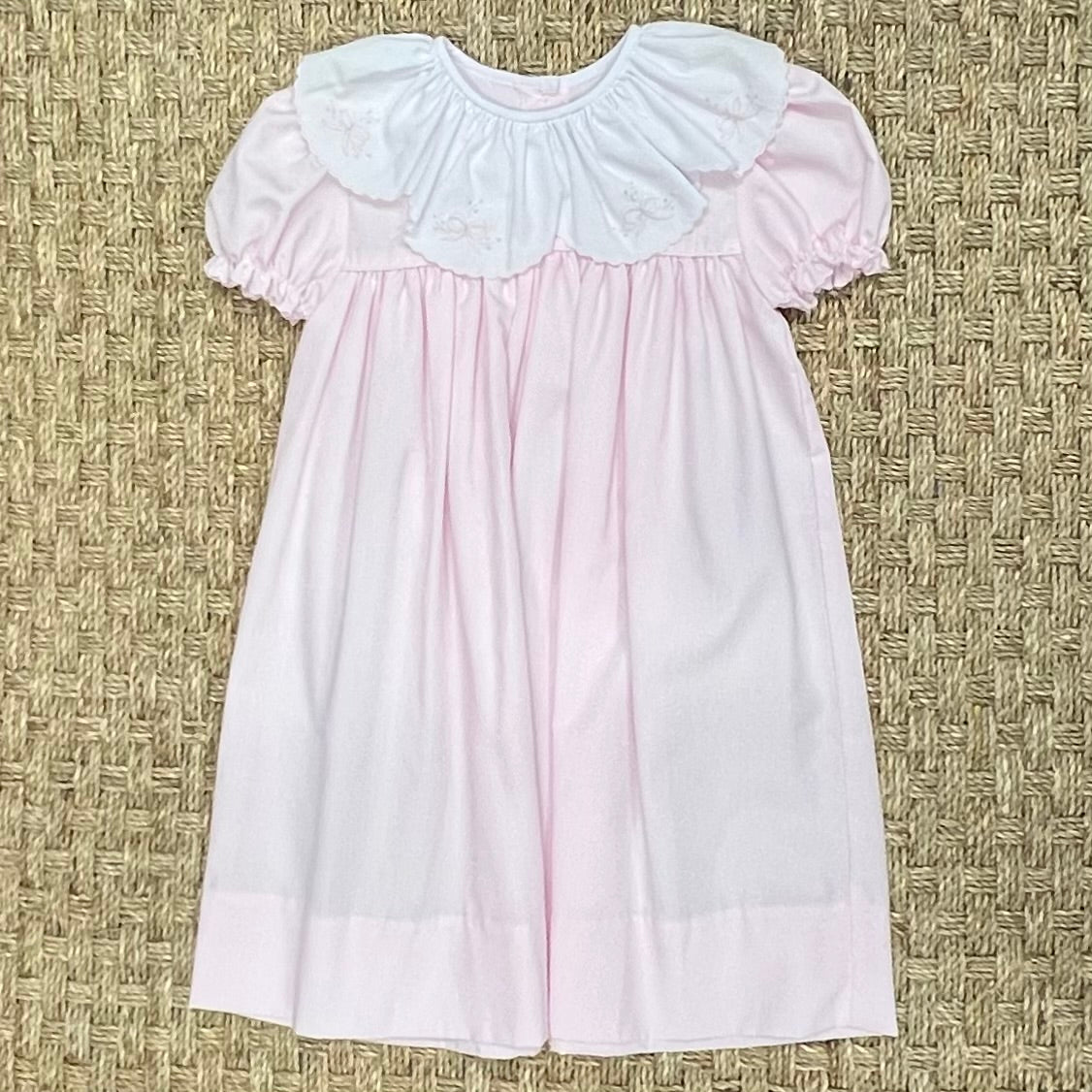 Auraluz Short Sleeve Dress, Pink Bow