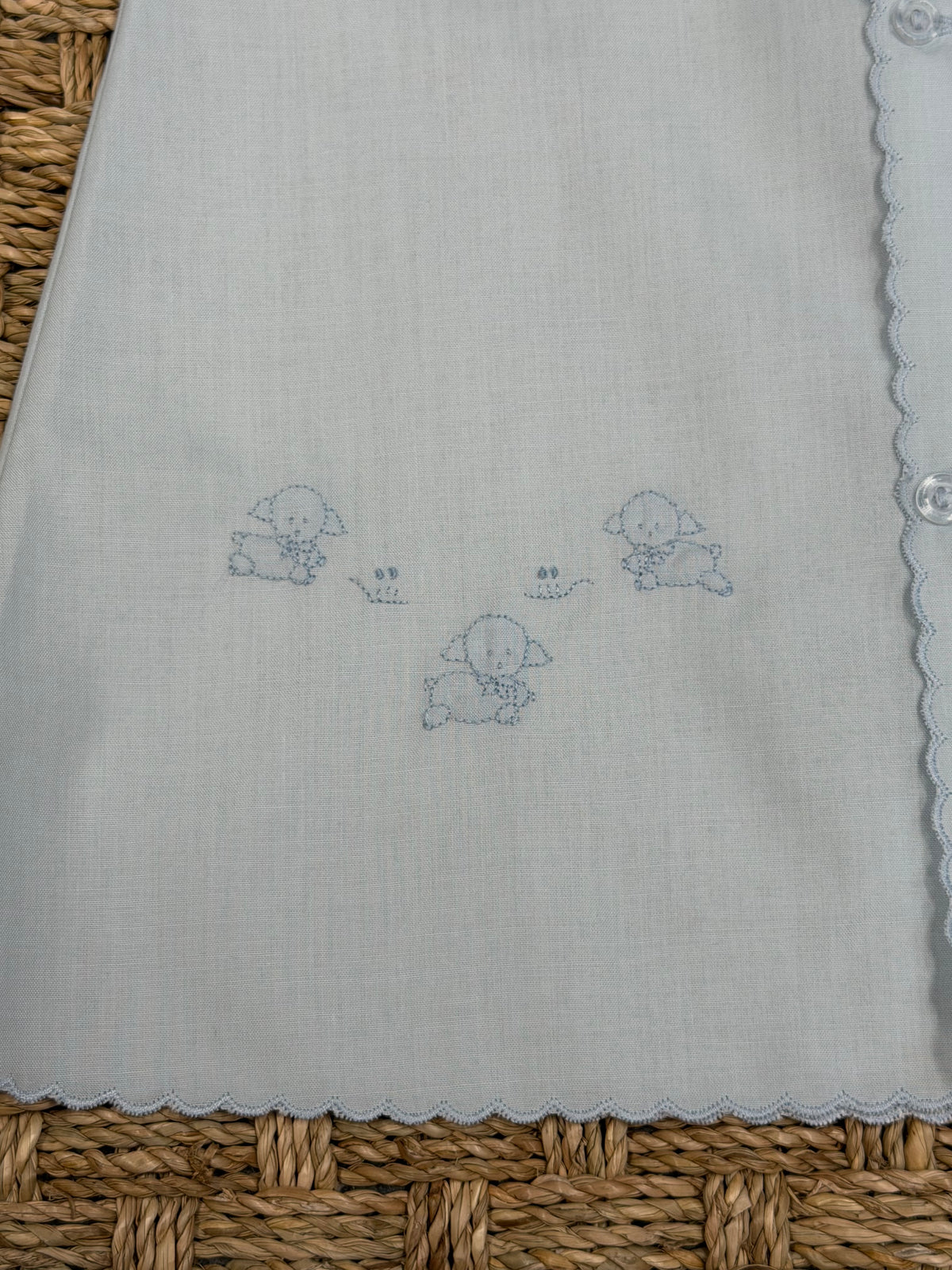 Auraluz Blue Daygown with Tiny Lamb Embroidery