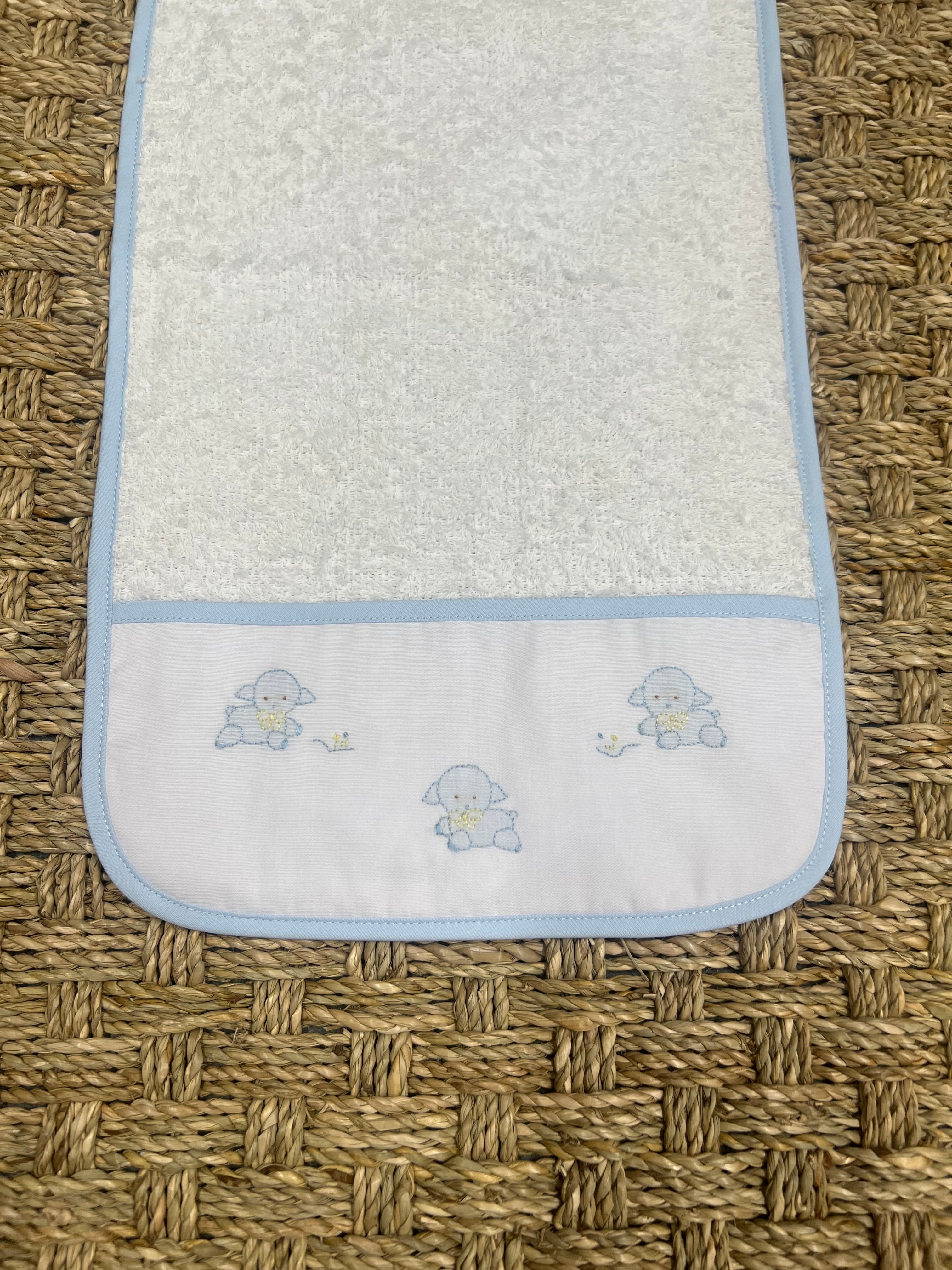 Auraluz Tiny Lambs Terry Cloth Burp Cloth
