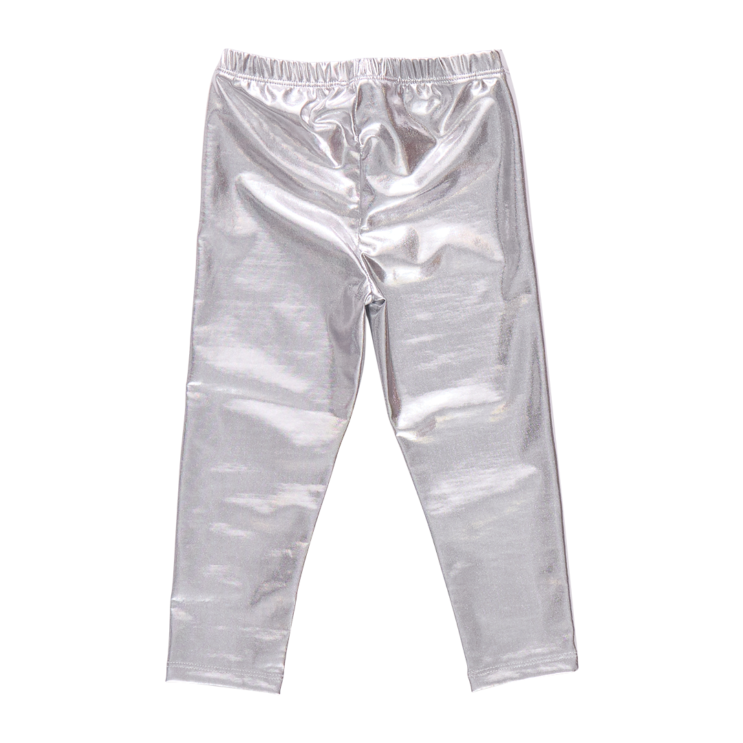 Pink Chicken Lamé Legging, Silver