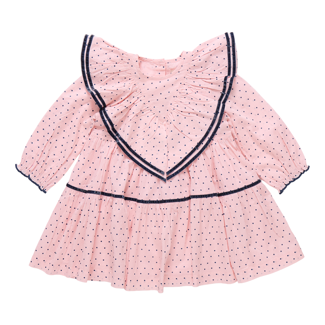 Pink Chicken Raphaela Dress in Strawberry Cream Polka Dot 5Y Pink Chicken Raphaela Dress in Strawberry Cream Polka Dot 5Y