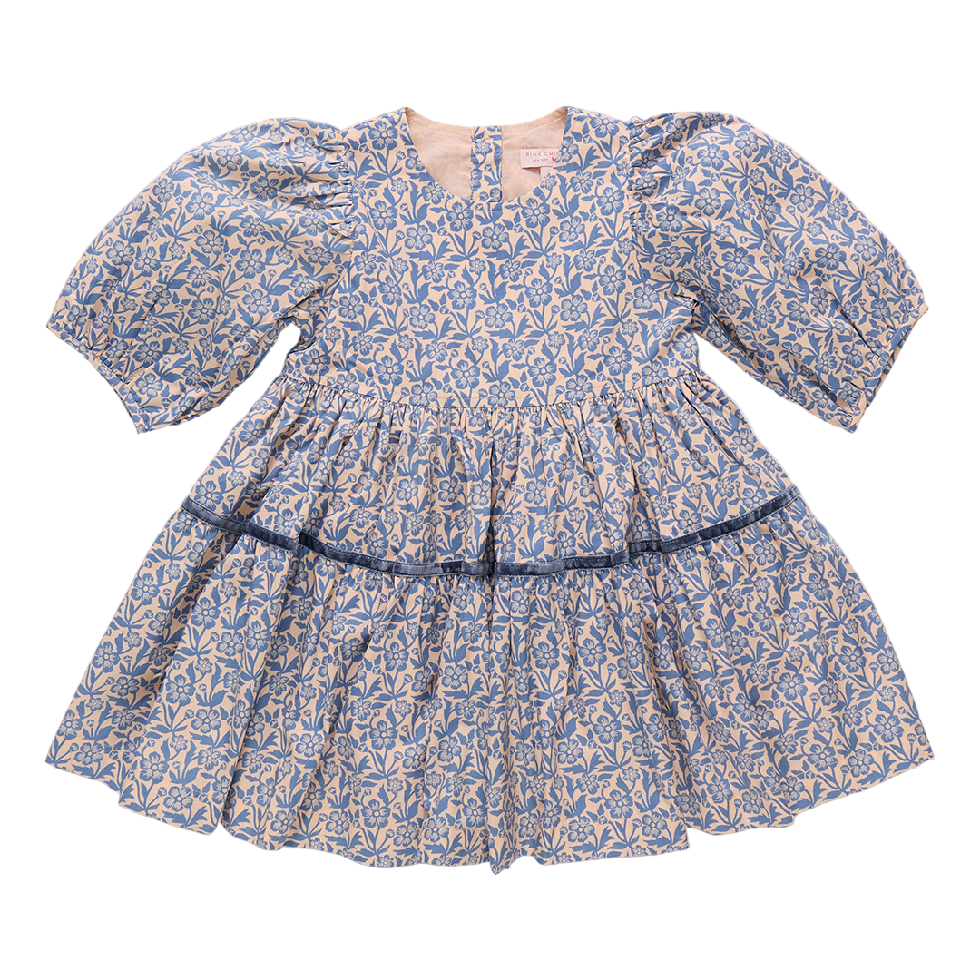 Pink Chicken Maribelle Dress, Blue Climbing Floral