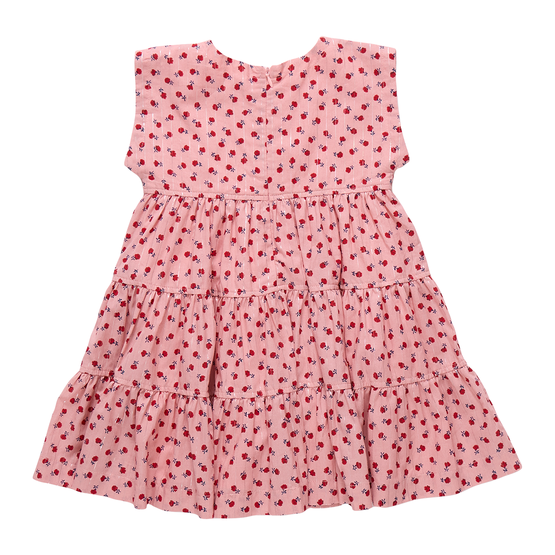 Pink Chicken Peachy Dress, Pink Tiny Roses