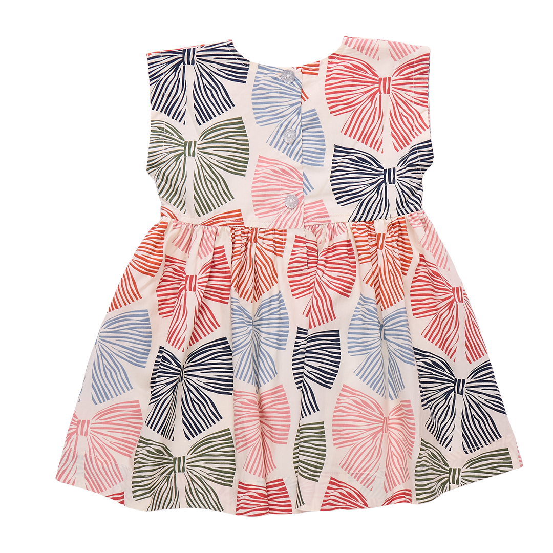 Pink Chicken Adaline Dress, Multi Striped Bows