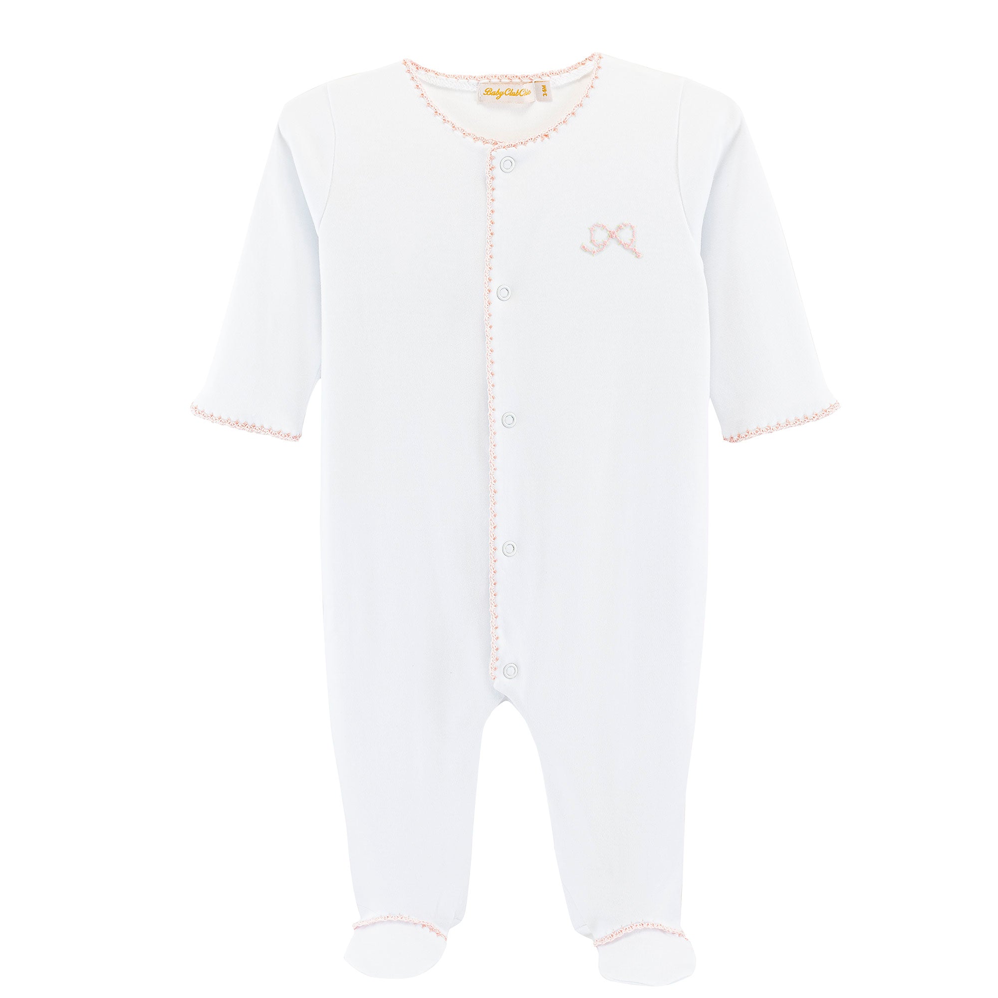 Baby Club Chic Pretty Bows Footie with Crochet Trim