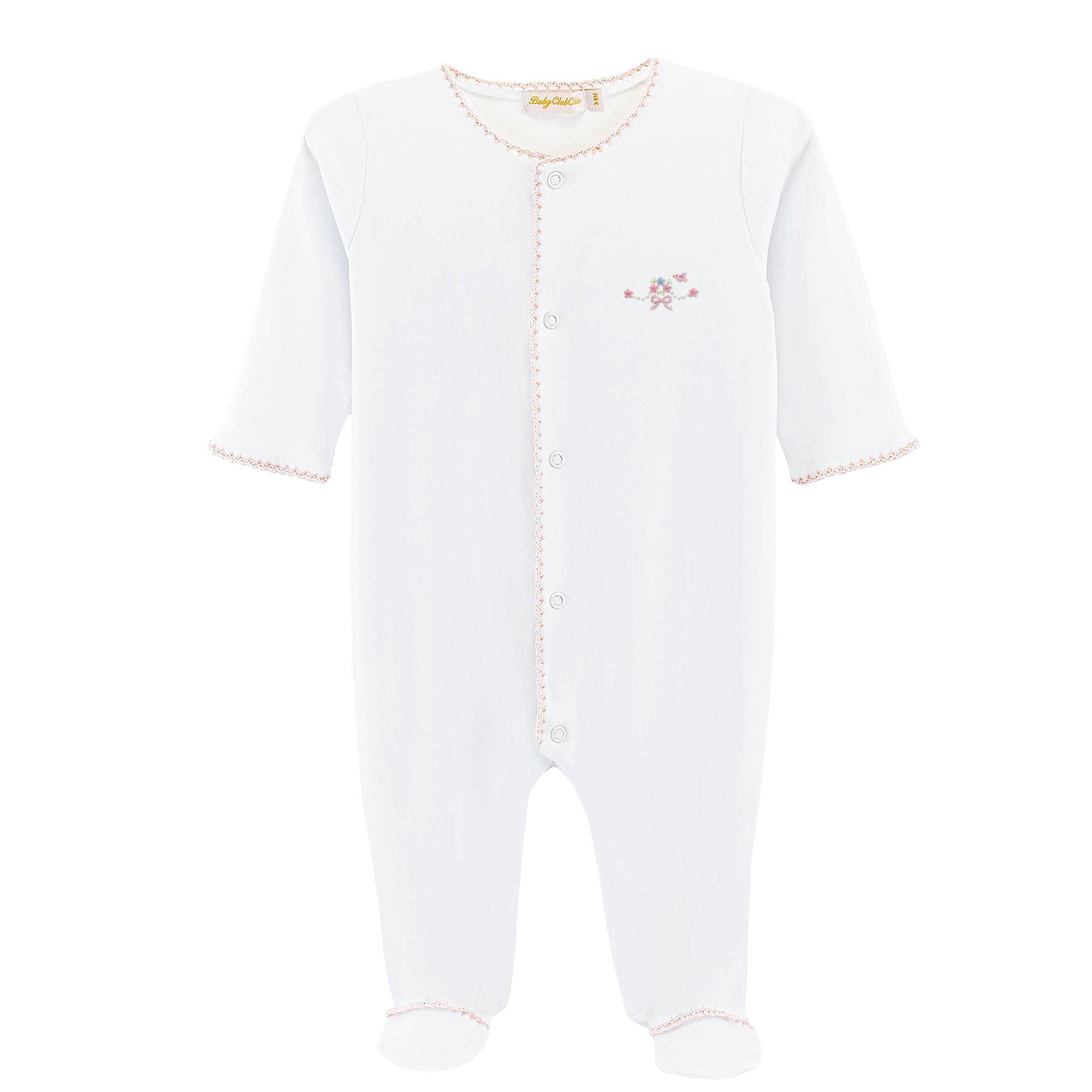 Baby Club Chic Sweet Bows Footie with Crochet Trim