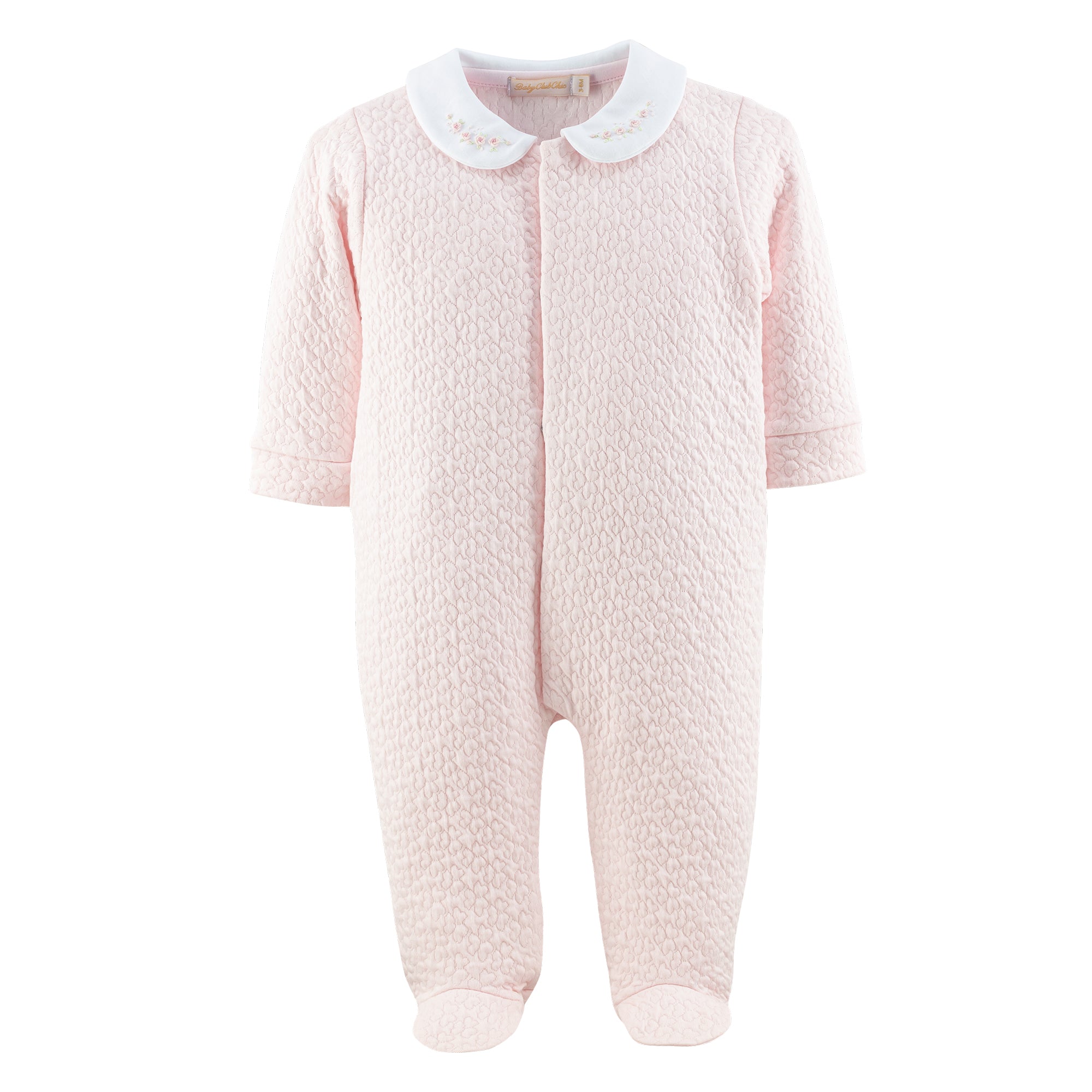 Baby Club Chic Hearts Footie with Embroidered Collar