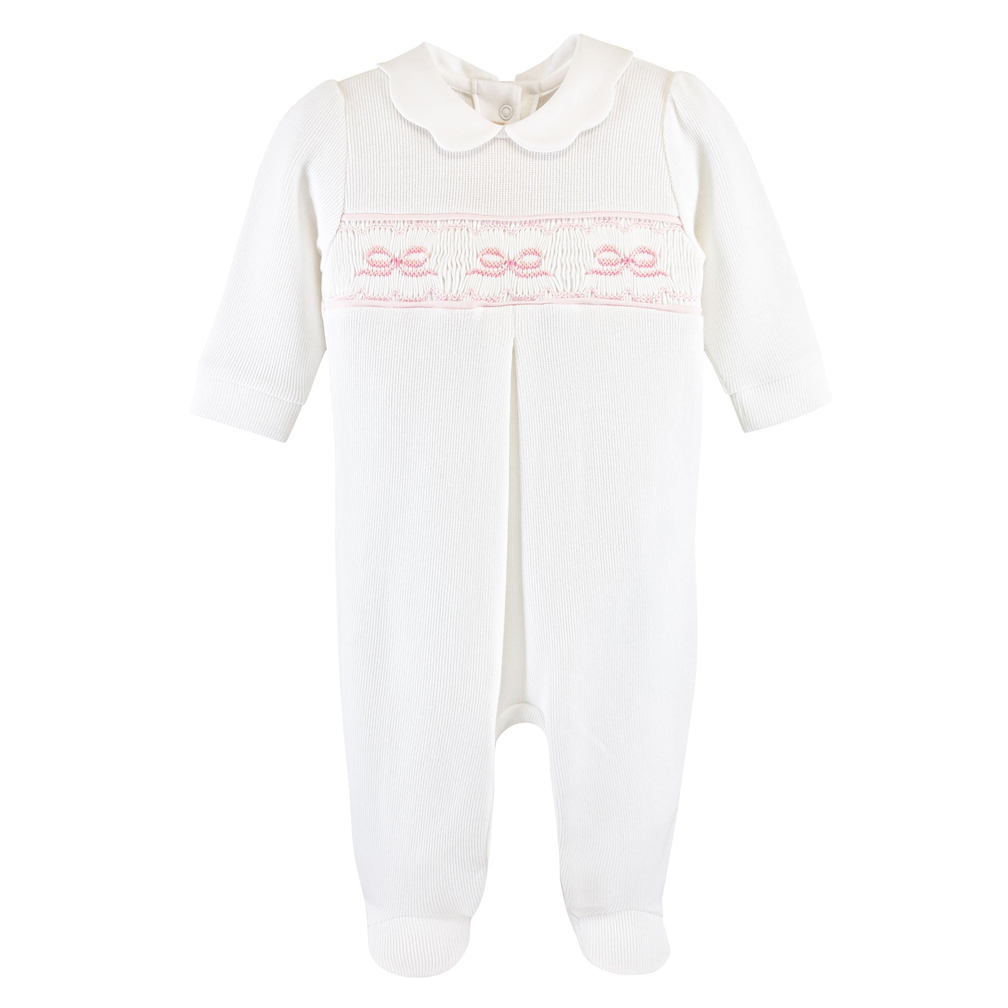 Baby Club Chic English Knot Smocked Collared Footie