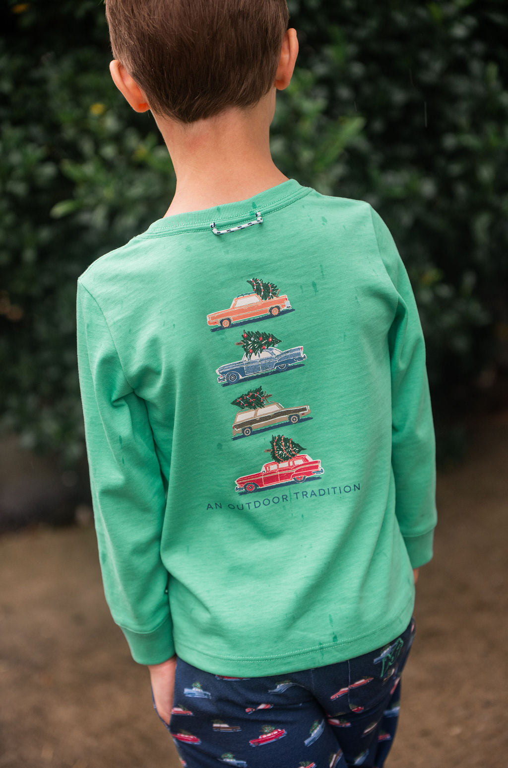 Prodoh Tee, Christmas Cars on Green