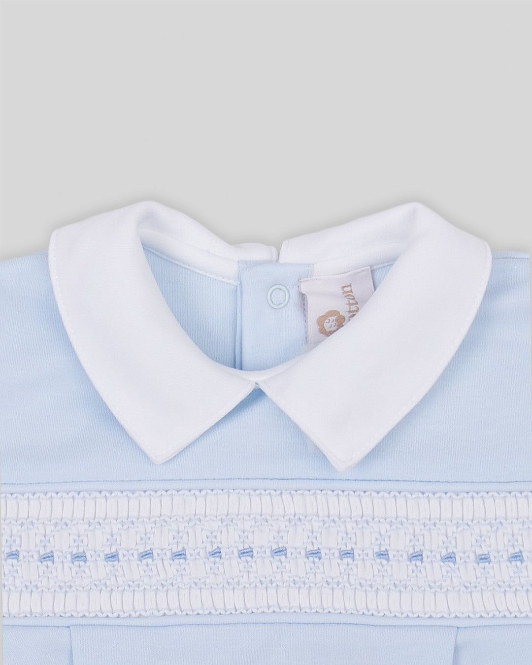 Miocotton Hand Smocked Renzi Footie, Blue