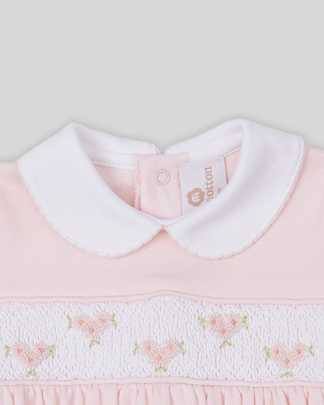 Miocotton Hand Smocked Zuzzel Footie, Pink