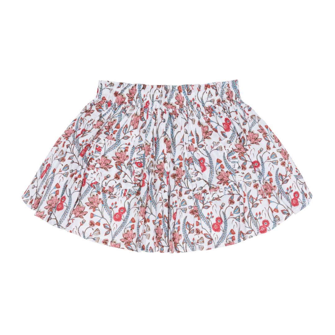 Minnow Feathered Floral Paperbag Skirt