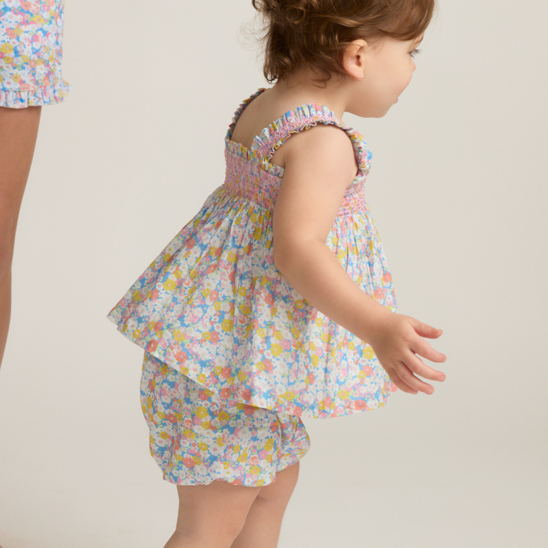 Minnow Jasmine Blossom Smocked Top & Bloomer Set