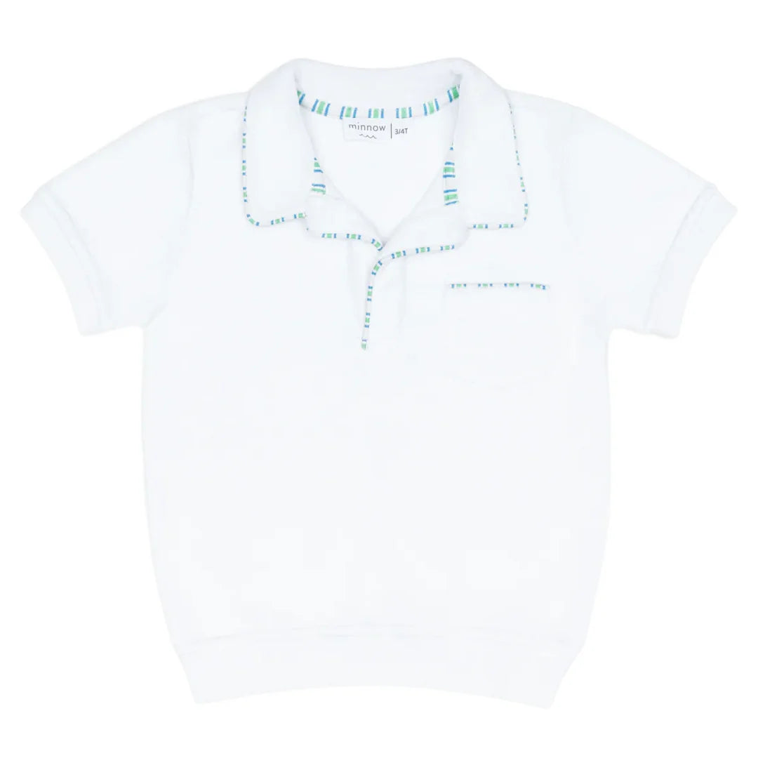 Minnow Terry Polo, Unisex Shell White