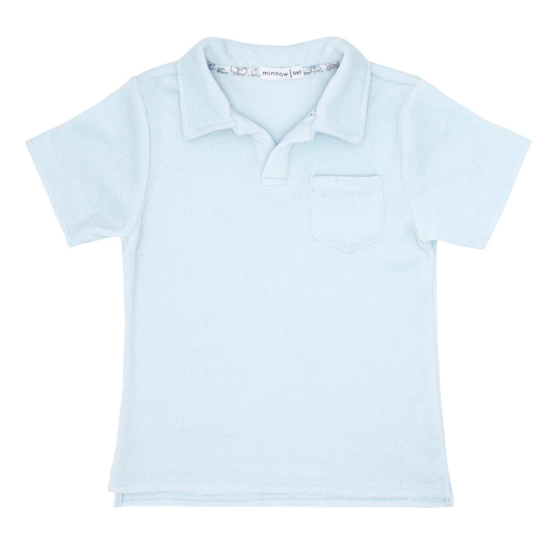 Minnow Blue French Terry Polo Shirt