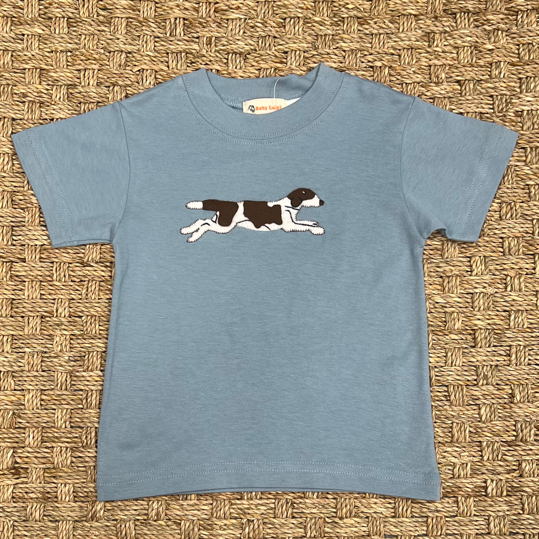 Luigi Tee, Pointer Dog Running on Light Steel