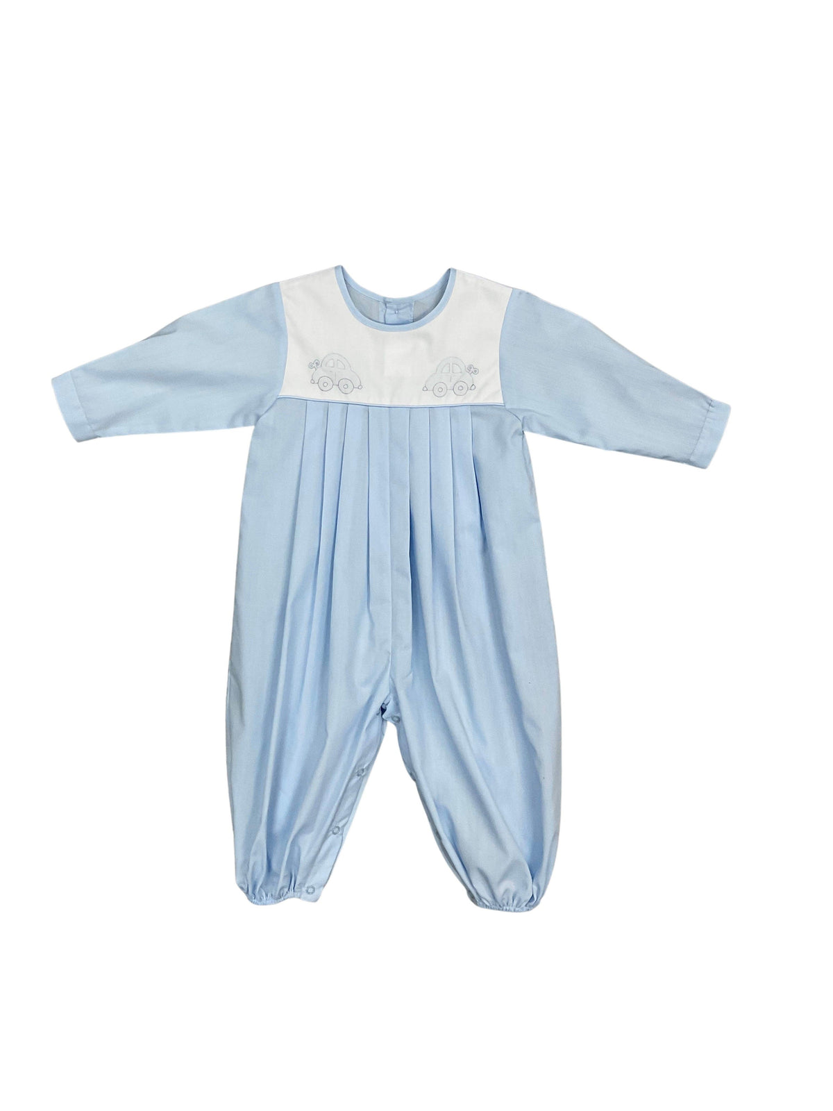Auraluz Blue Knit Shortall with Dump Truck Embroidery main image 1