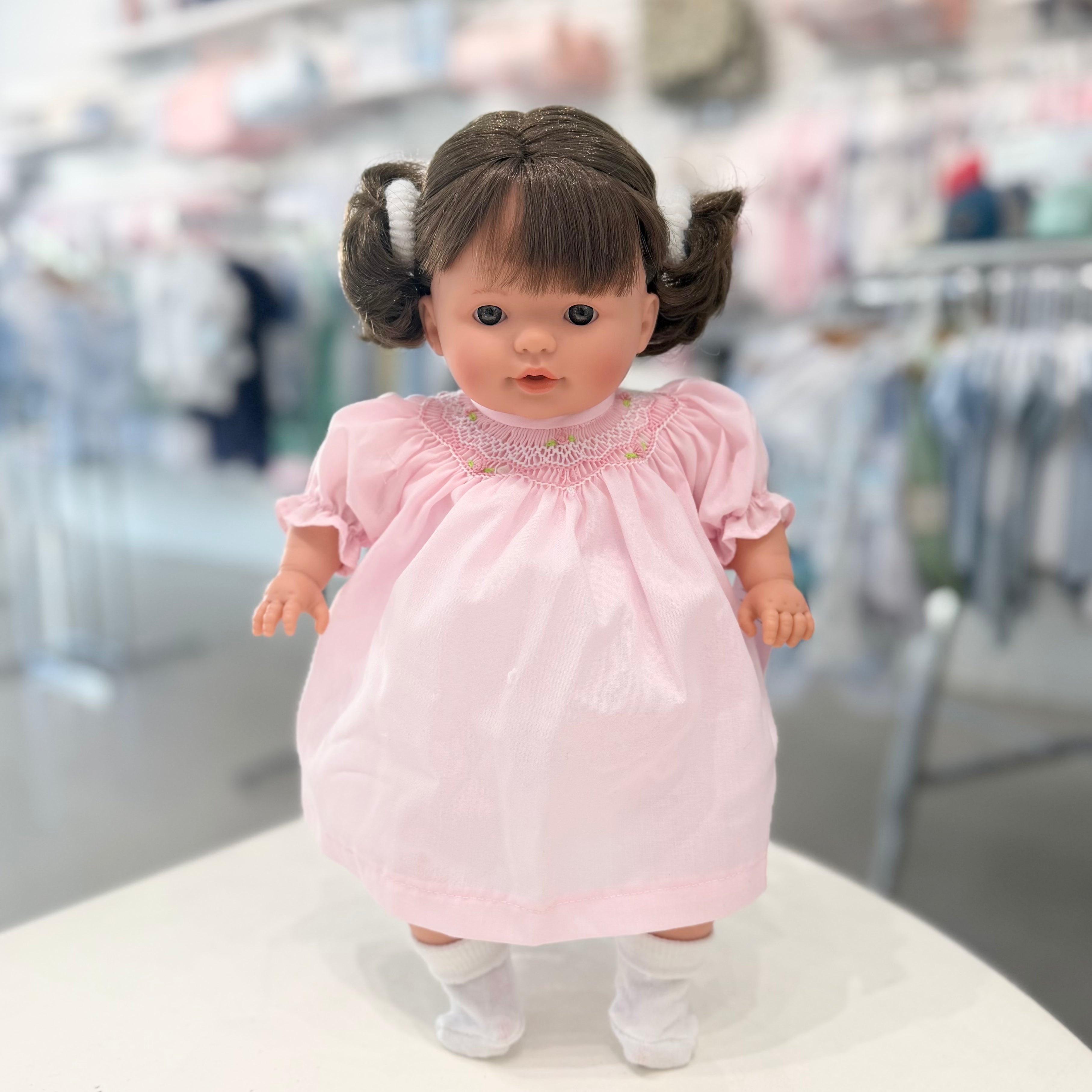 Rosalina Sarah Brunette Doll with Pink Roselle Bishop
