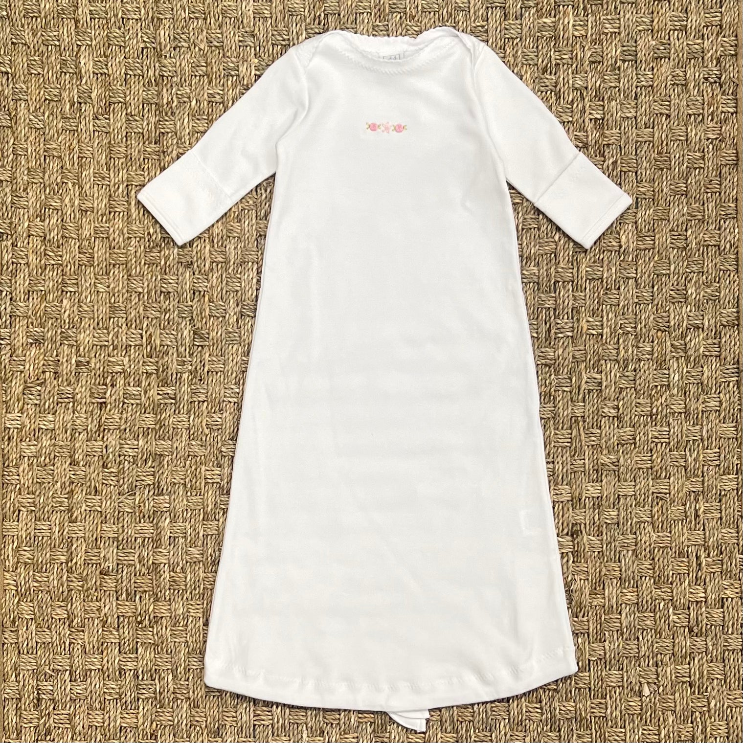 JJ Gown White Gown with Flower Embroidery