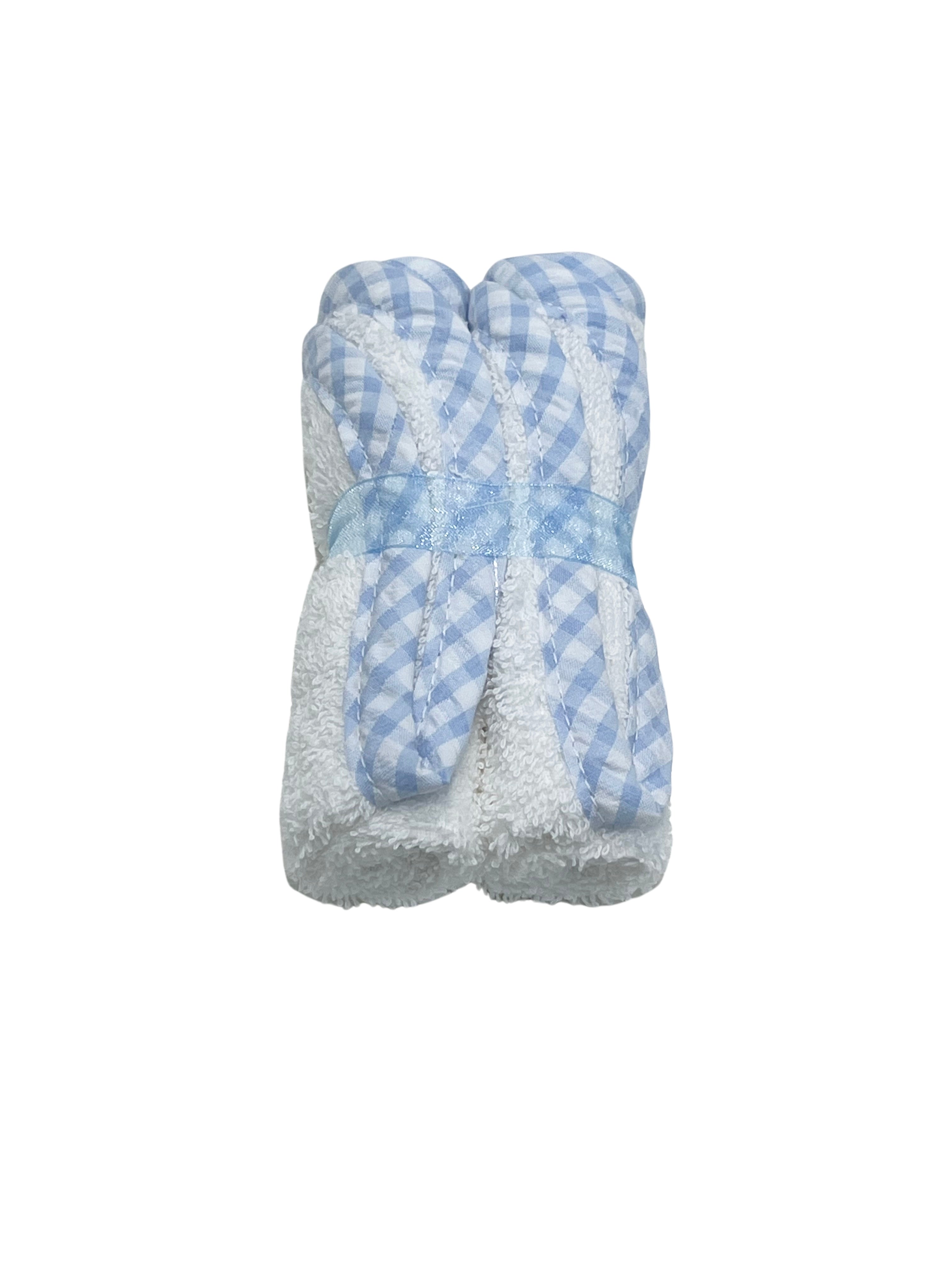 3 Martha's Check Trimmed Washcloths, Set of 2