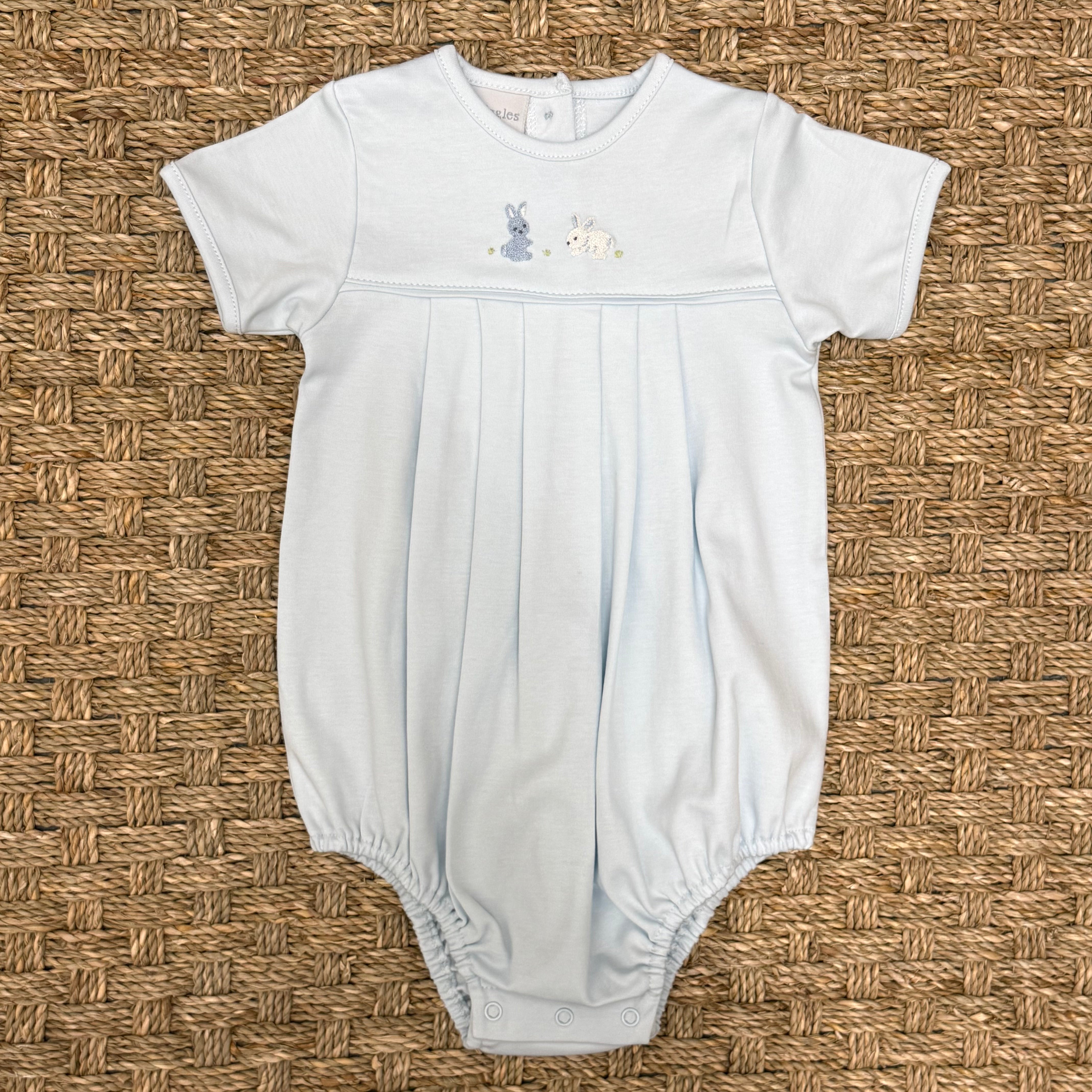 Squiggles Blue Baby Bunnies Pleated Bubble