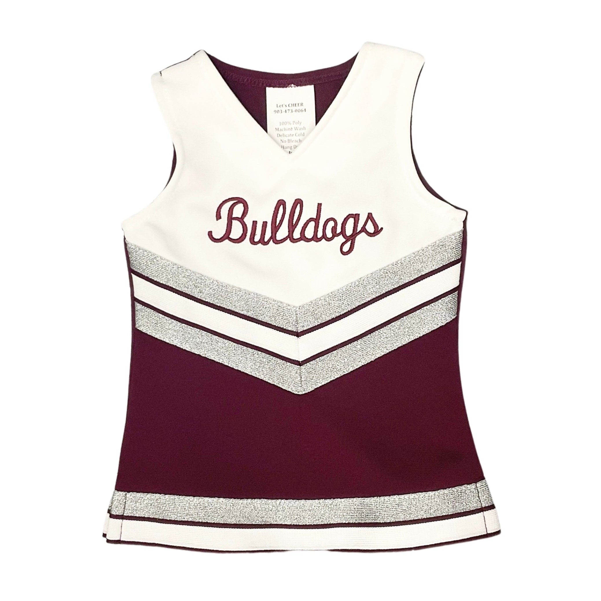 Let's Cheer Maroon Bulldogs Cheerleader Dress Uniform