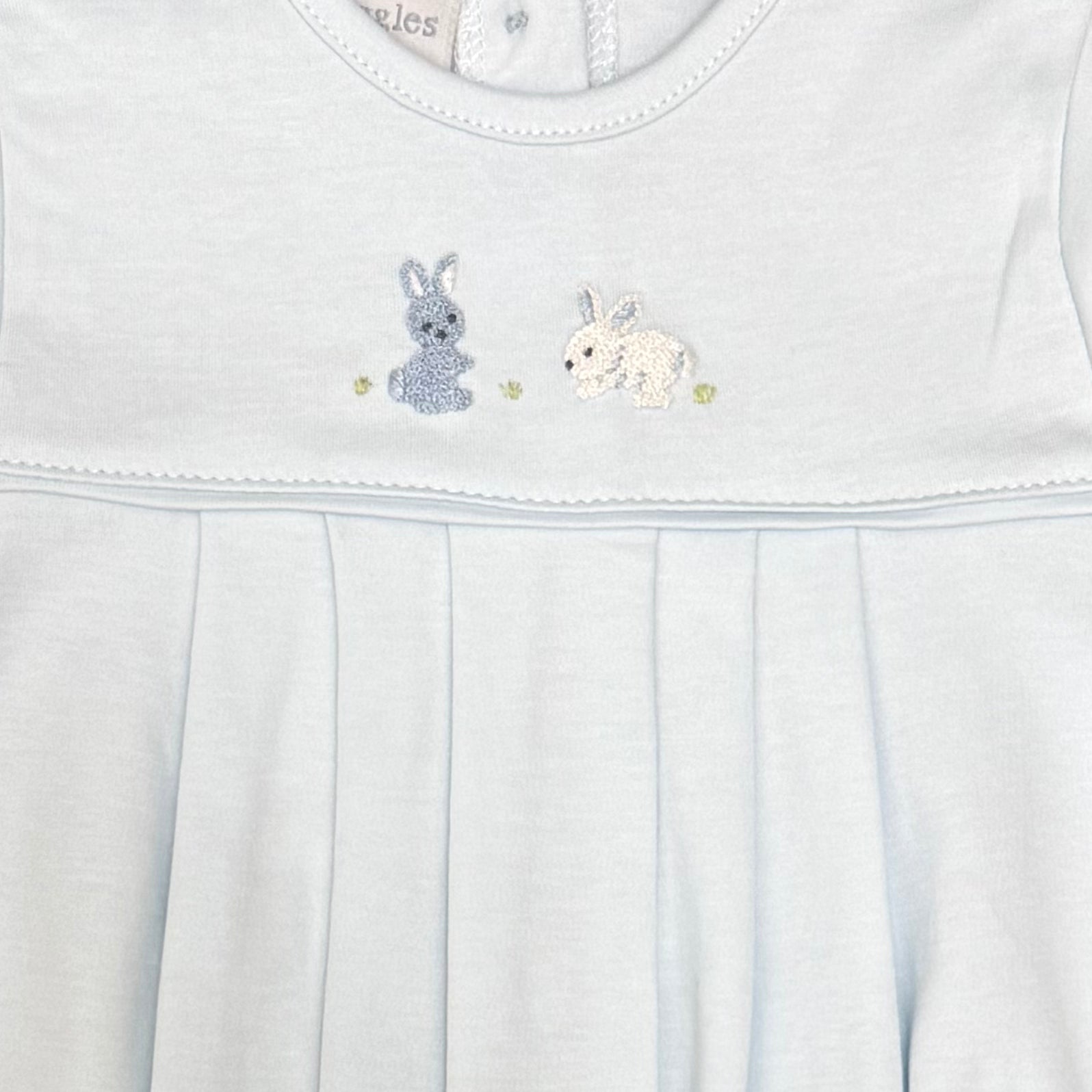 Squiggles Blue Baby Bunnies Pleated Bubble