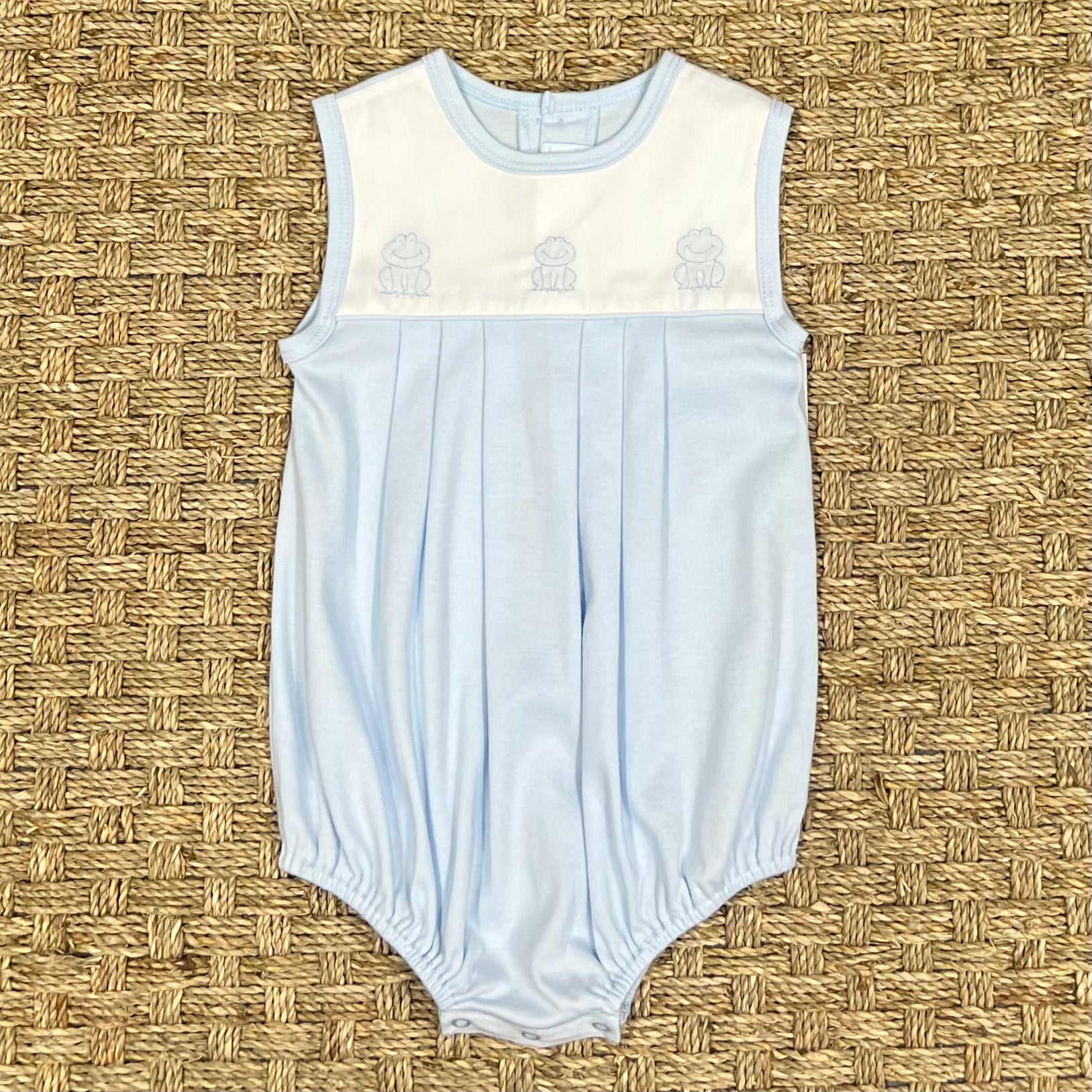 Auraluz Blue Knit Bubble with Frog Embroidery