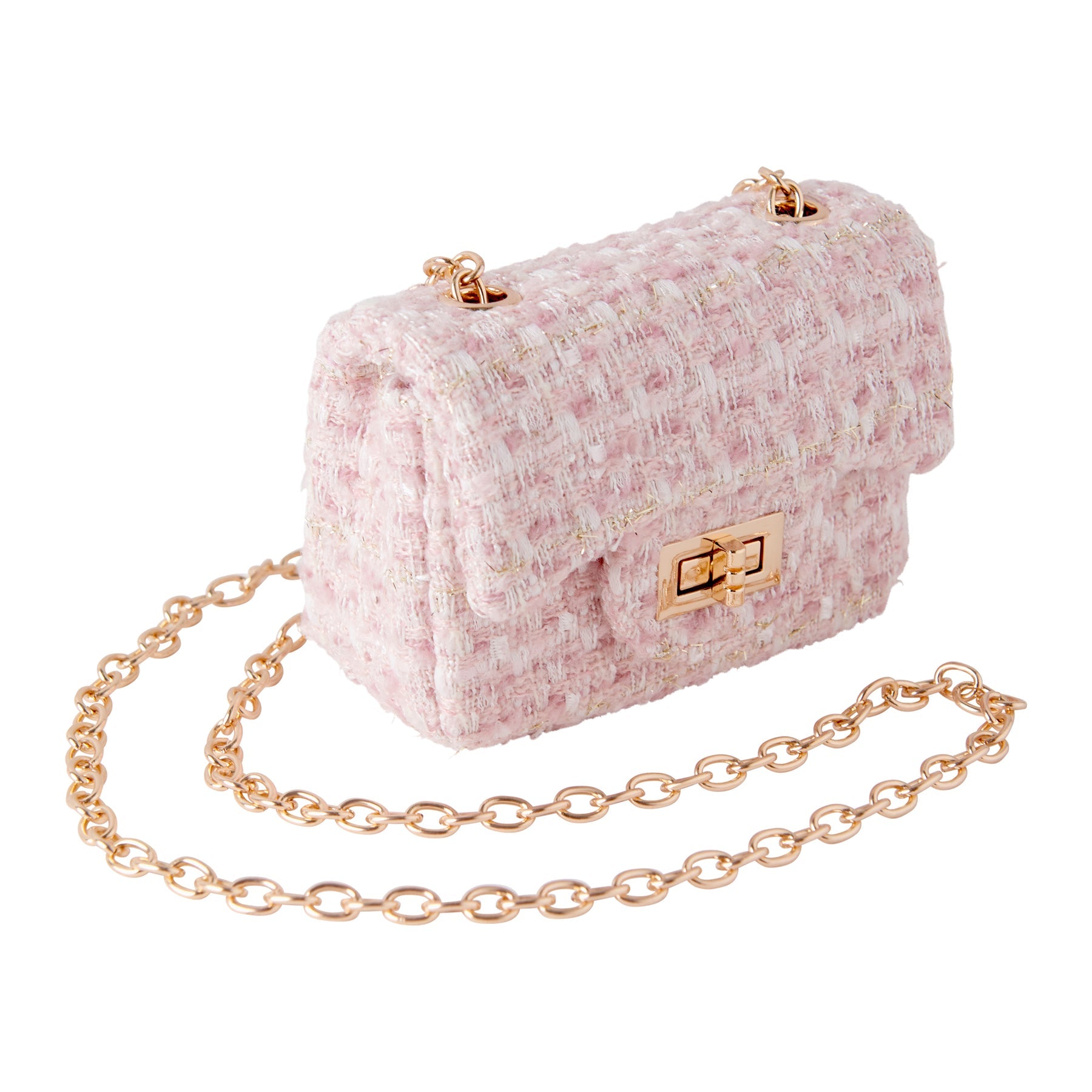 Rachel Riley Pale Pink Tweed Cross Body Bag