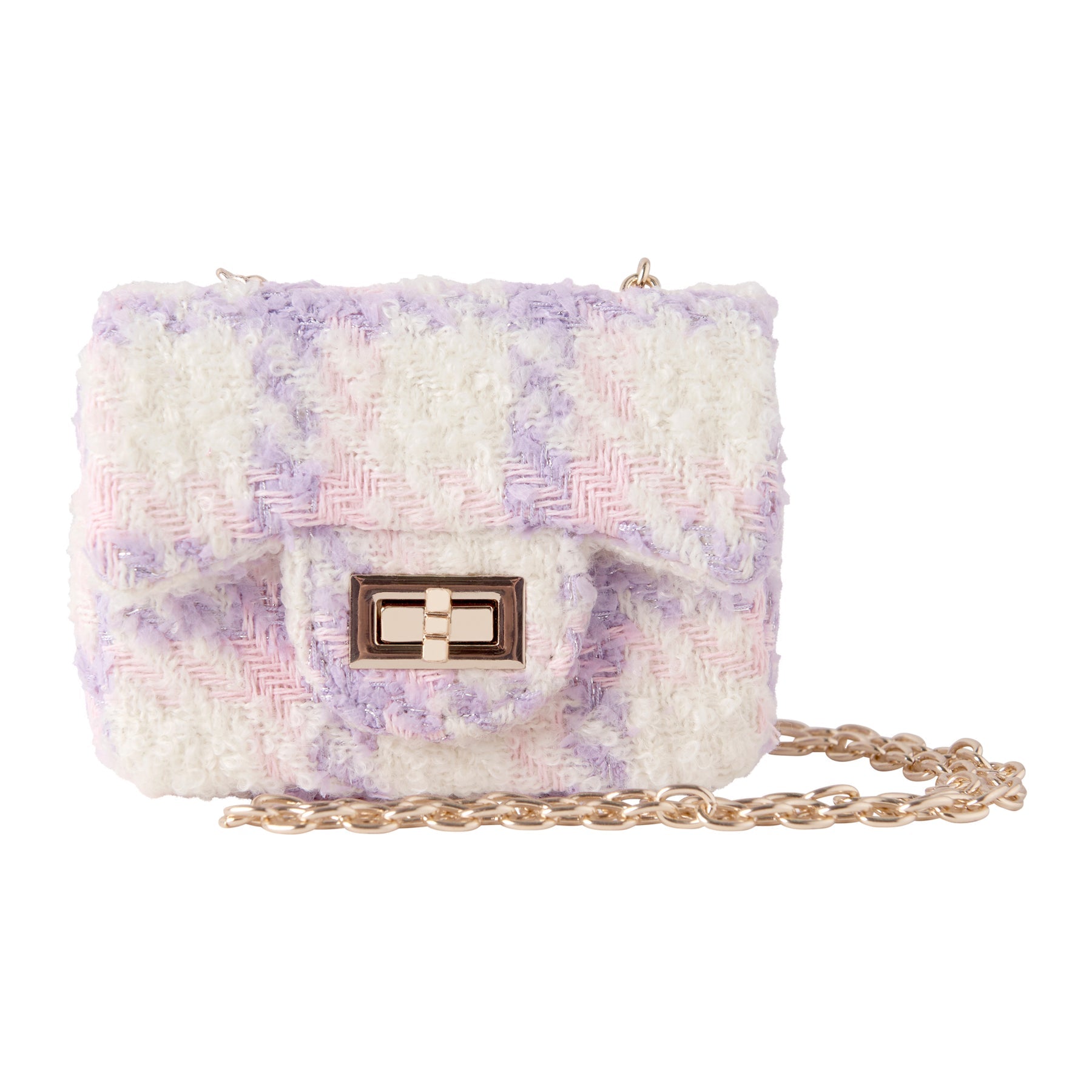 Rachel Riley Purple Check Tweed Cross Body Bag