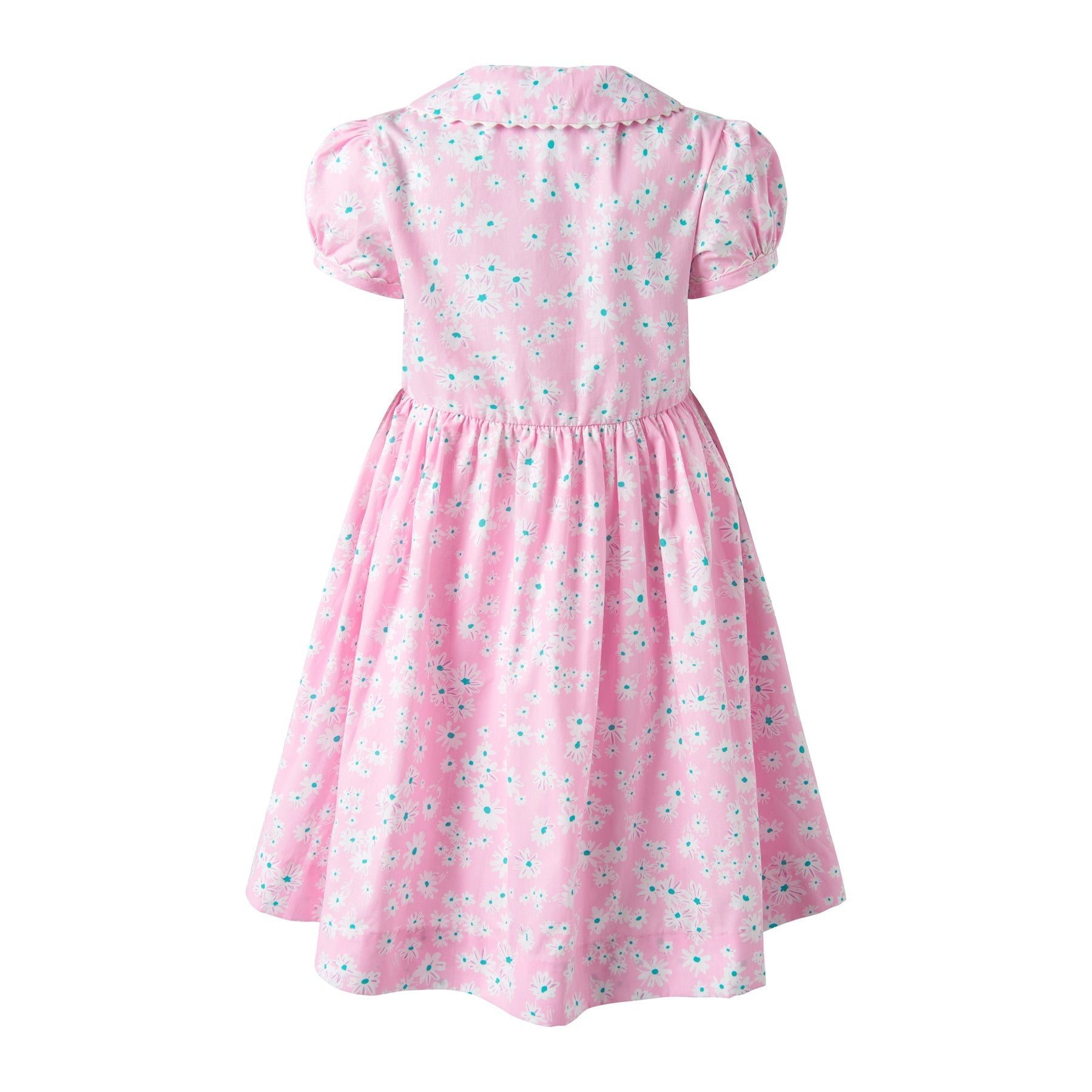 Rachel Riley Pink Daisy Button Front Dress