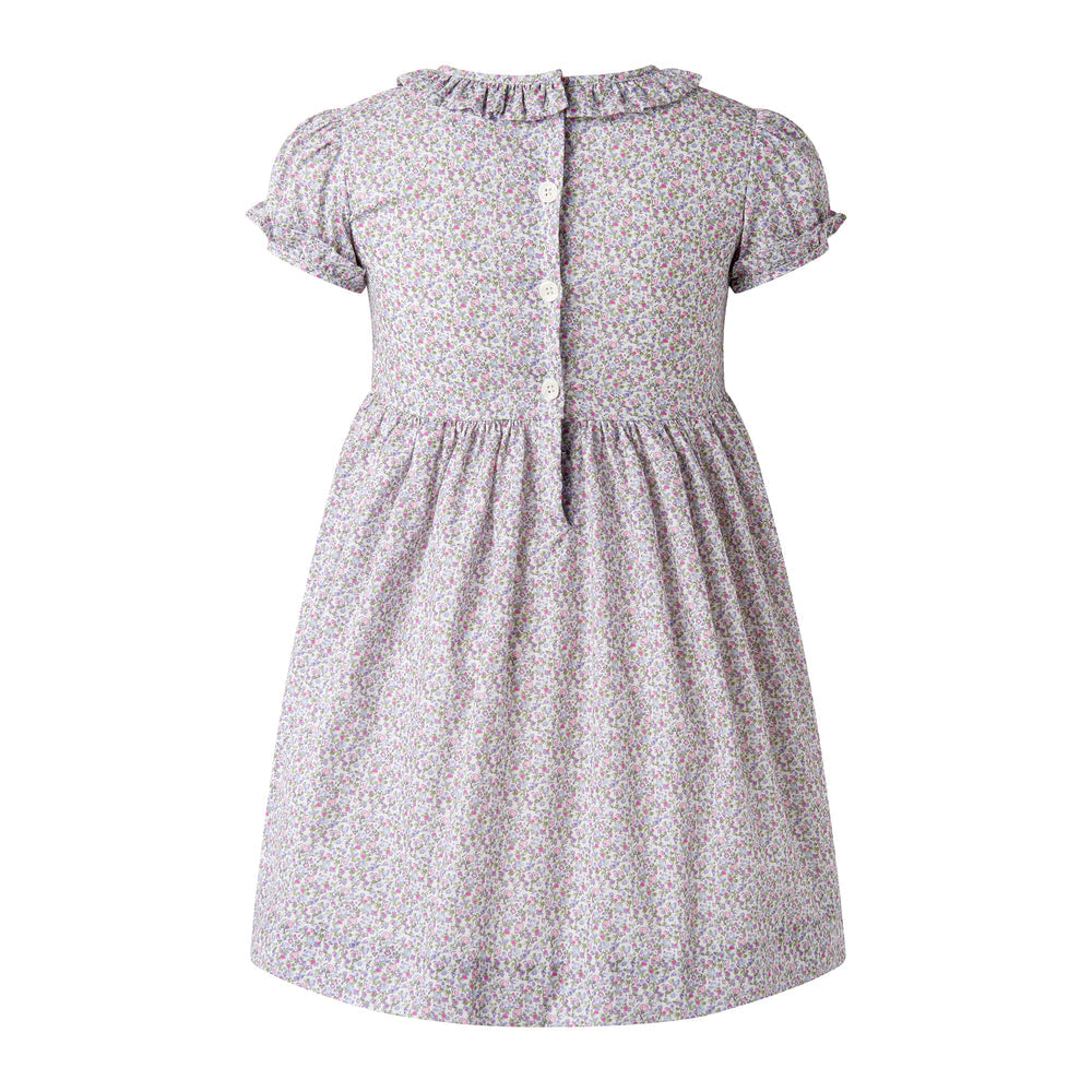 Rachel Riley Lavender Frill Collar Smocked Dress