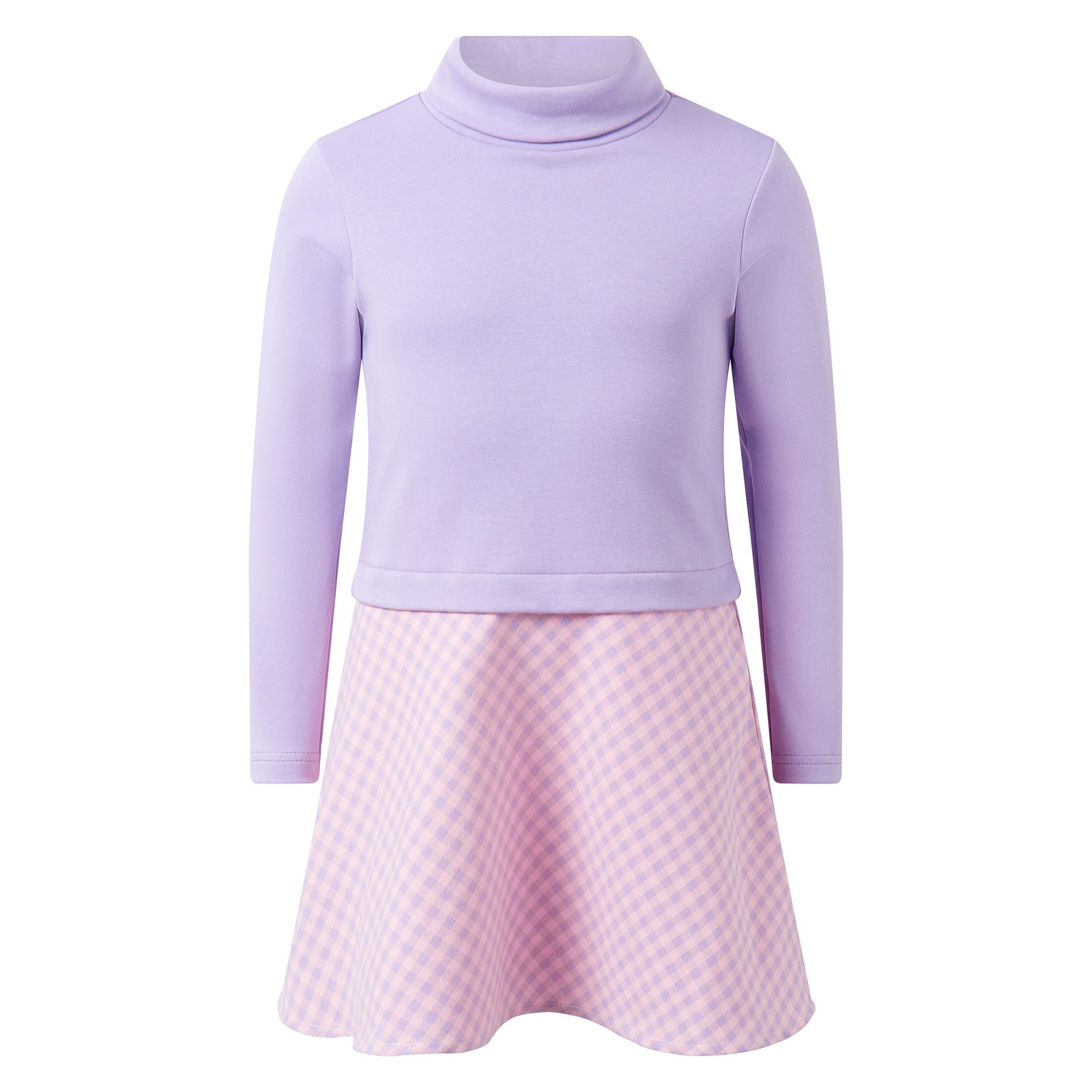 Rachel Riley Turtleneck Check Dress