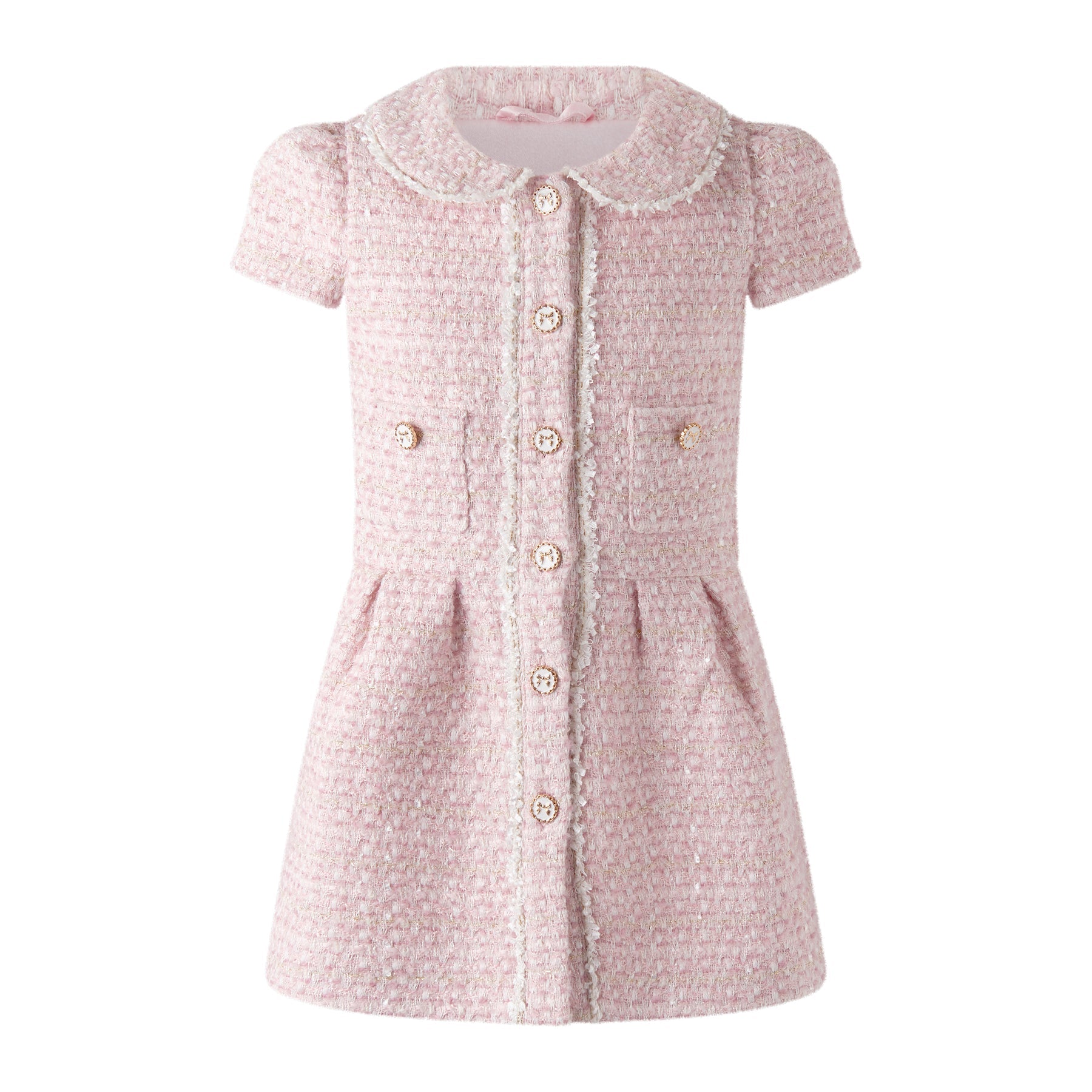 Rachel Riley Pale Pink Tweed Dress