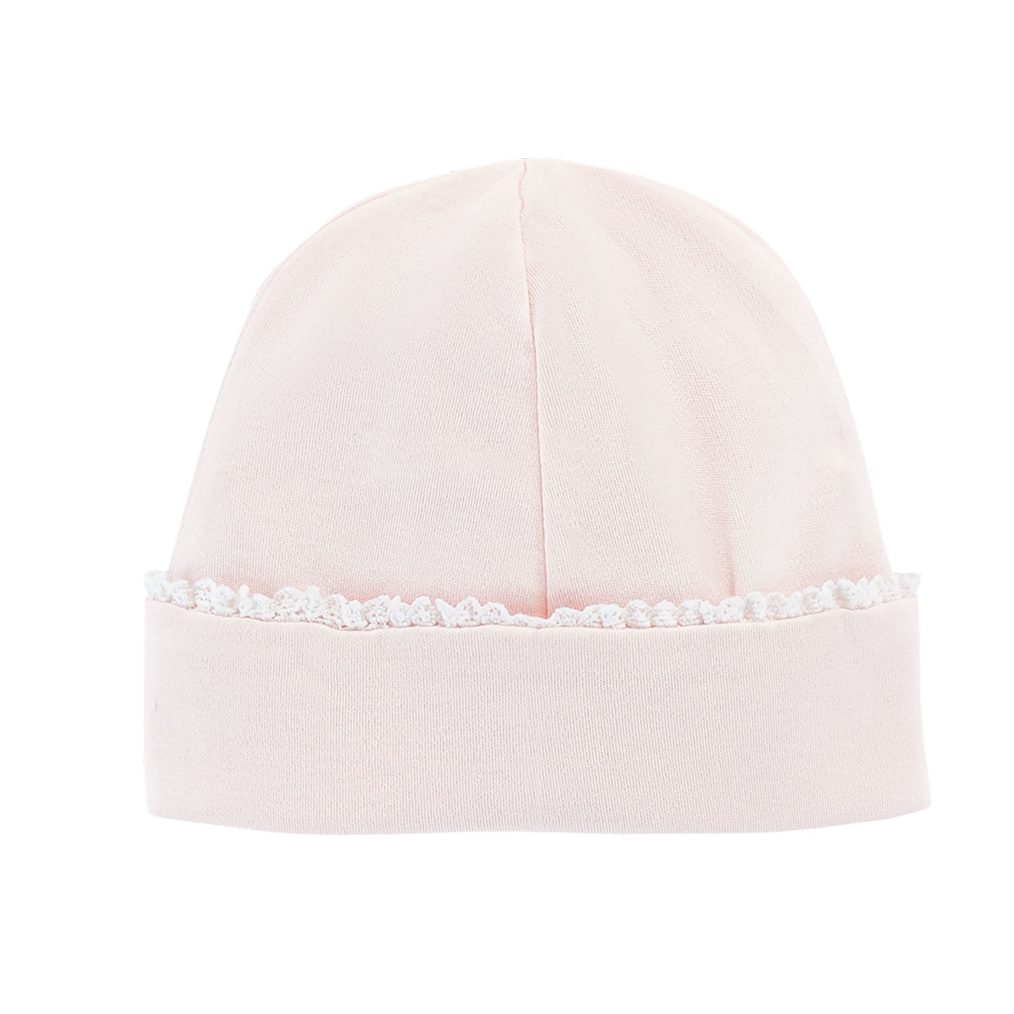 Baby Club Chic Pink Hat with Lace Trim
