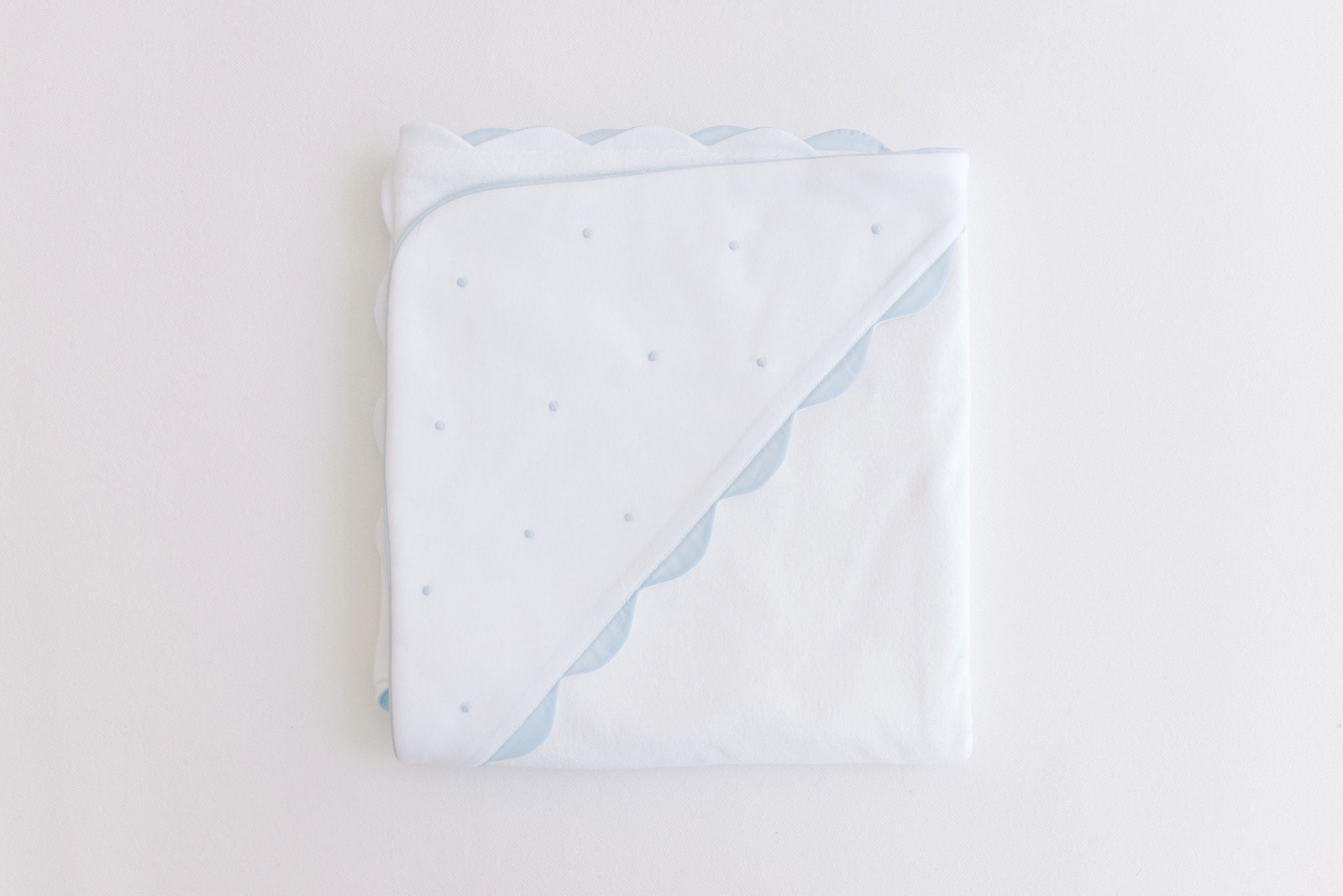 Terry Tots Hooded Towel, Blue Embroidered Dots