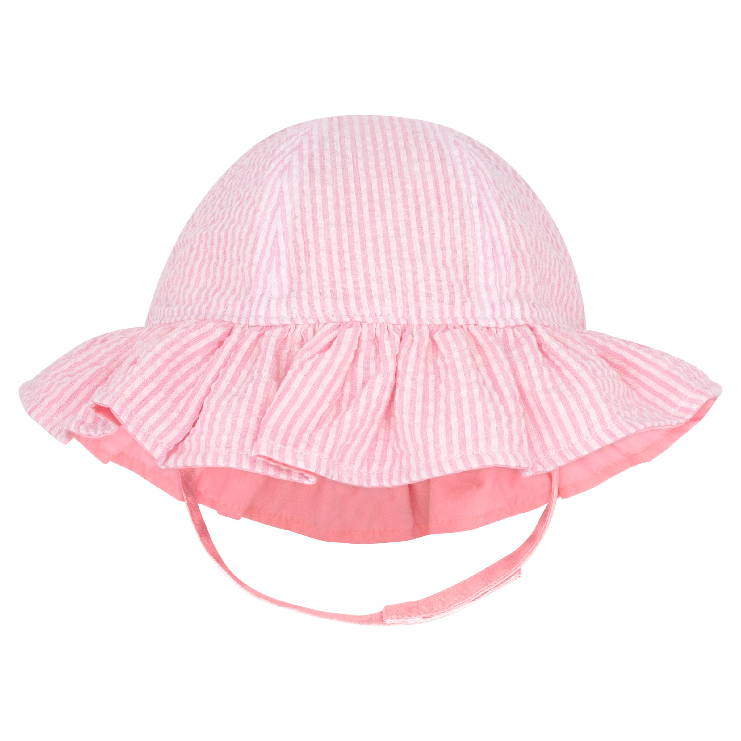 Wee Ones Reversible Ruffle Brim Sun Hat, Pink