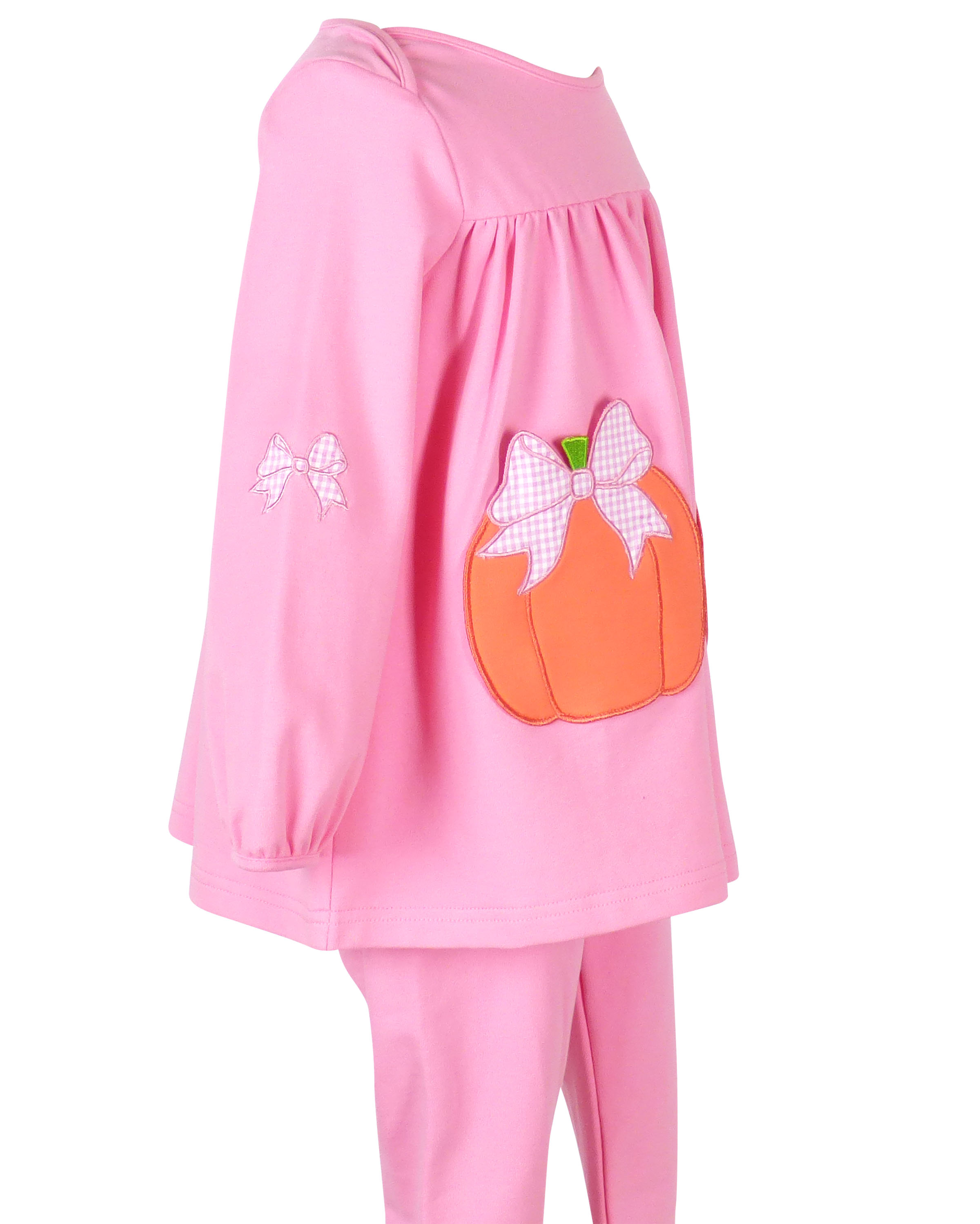 Yellow Lamb Tabby Tunic and Leggings, Pumpkins