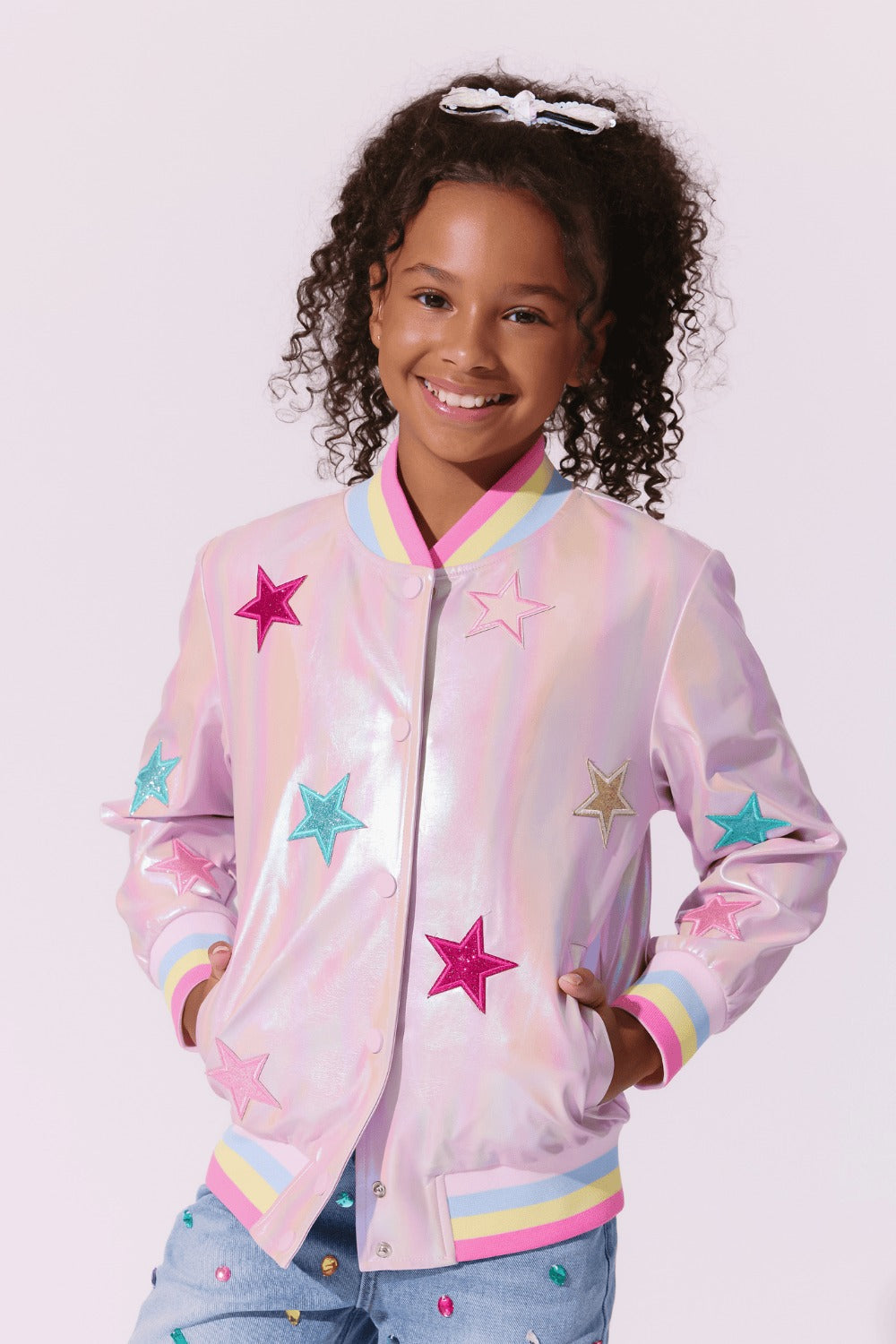 Lola & The Boys Holographic Stars Bomber
