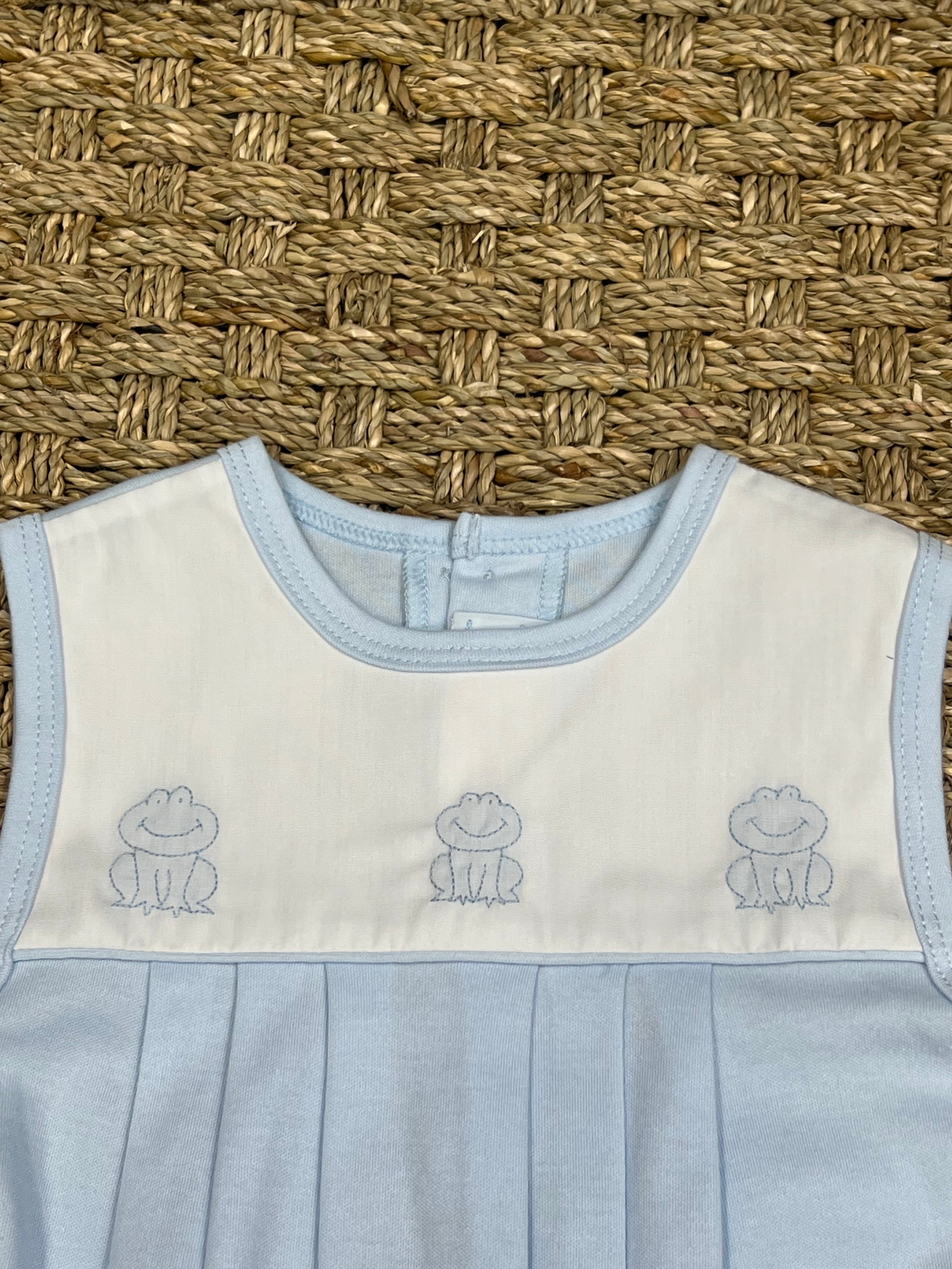 Auraluz Blue Knit Bubble with Frog Embroidery