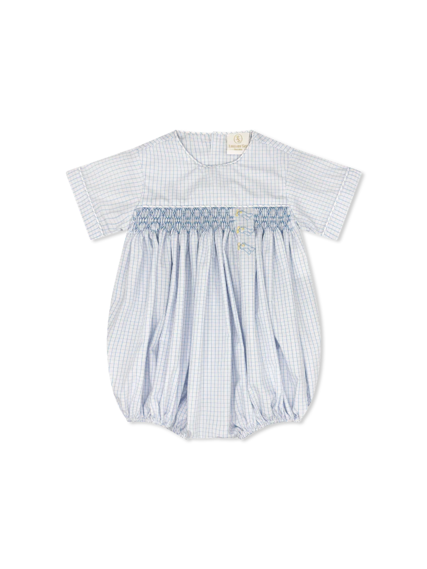 Lullaby Set Hayes Short Set, Blue Windowpane, Airplanes