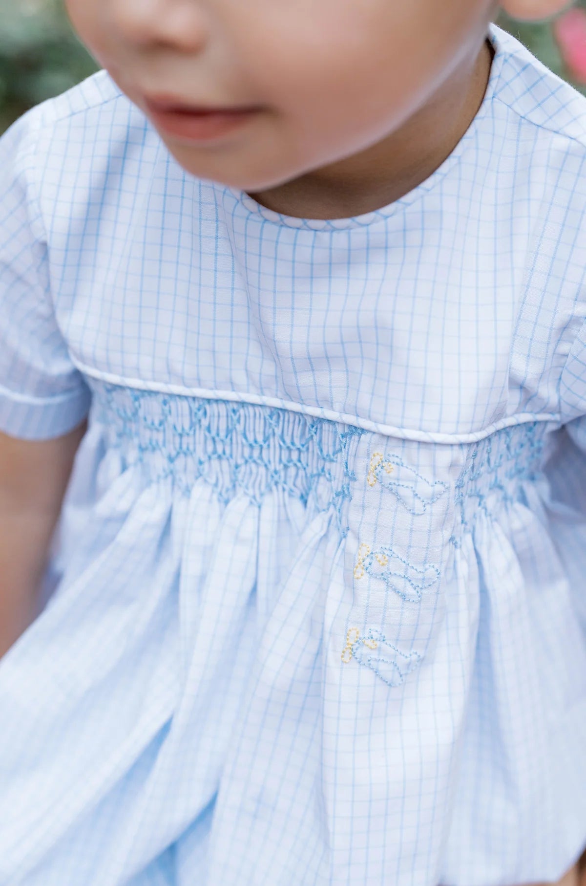 Lullaby Set Hayes Short Set, Blue Windowpane, Airplanes