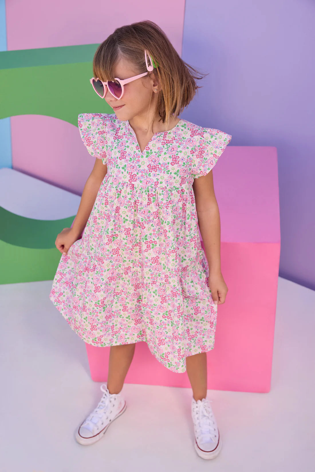 Bisby Rodeo Dress- Pink Bloomsbuy Blossoms