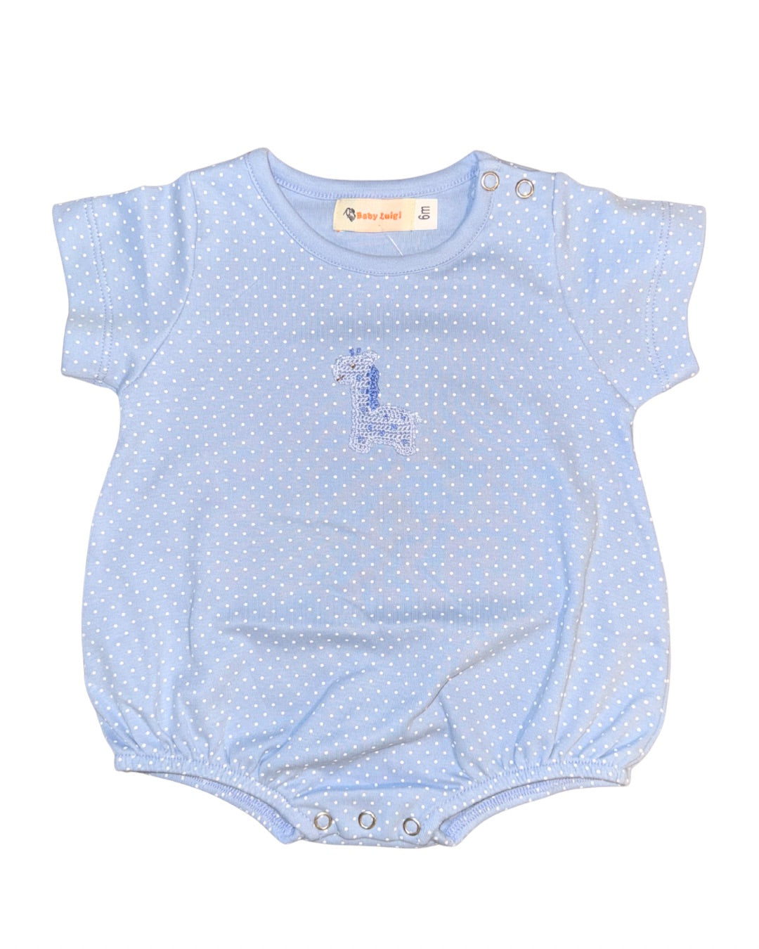 Luigi Bubble with Crochet Giraffe on Sky Blue