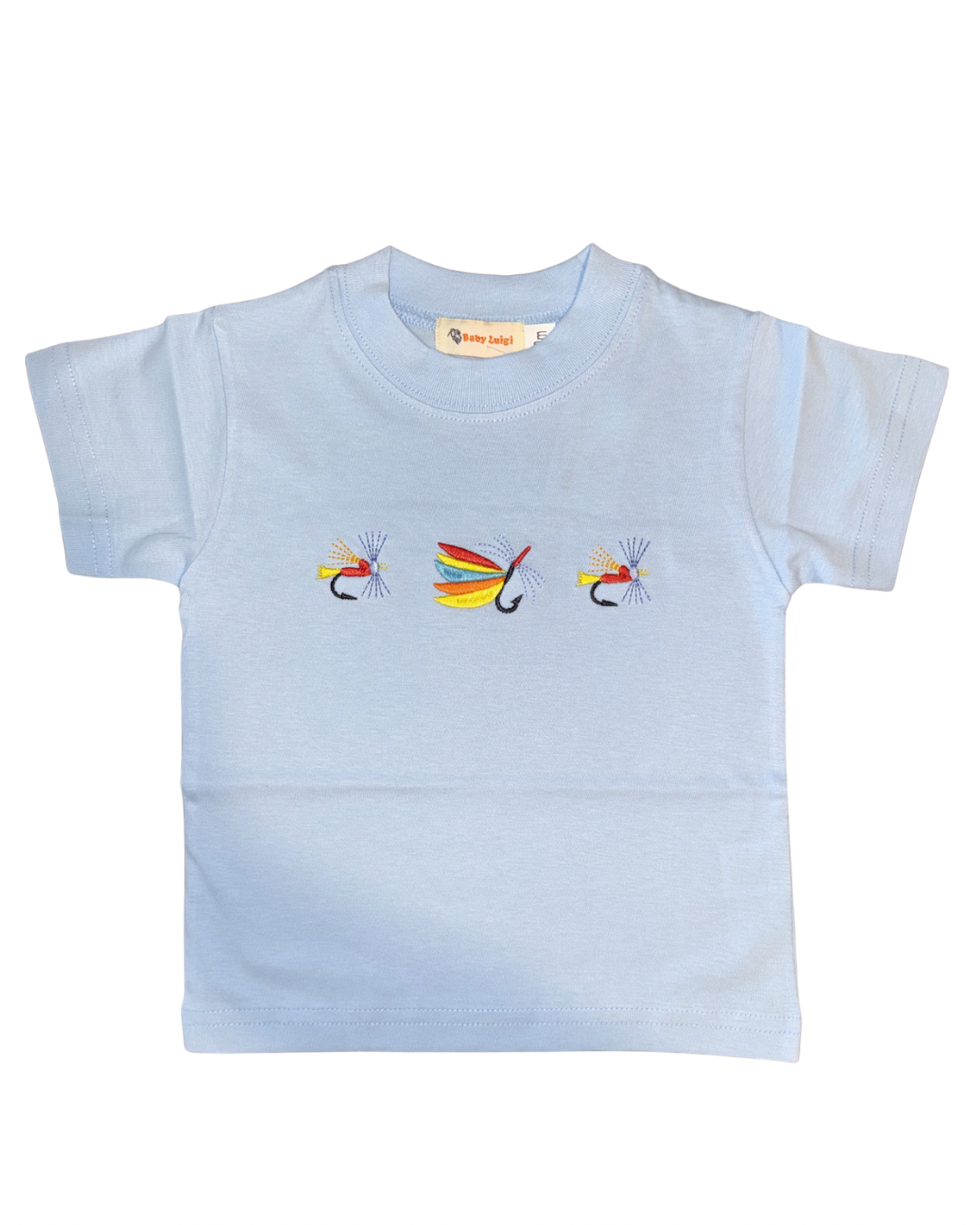 Luigi Tee , Fishing Lures on Blue