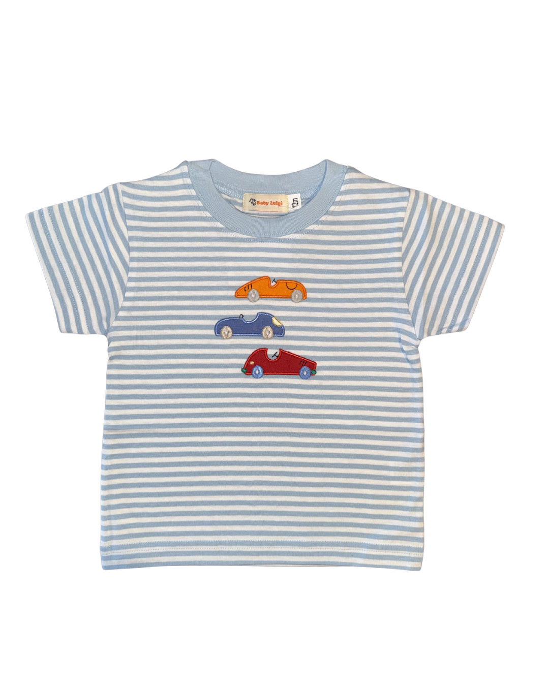 Luigi Three Stack Cars on Light Blue Stripe